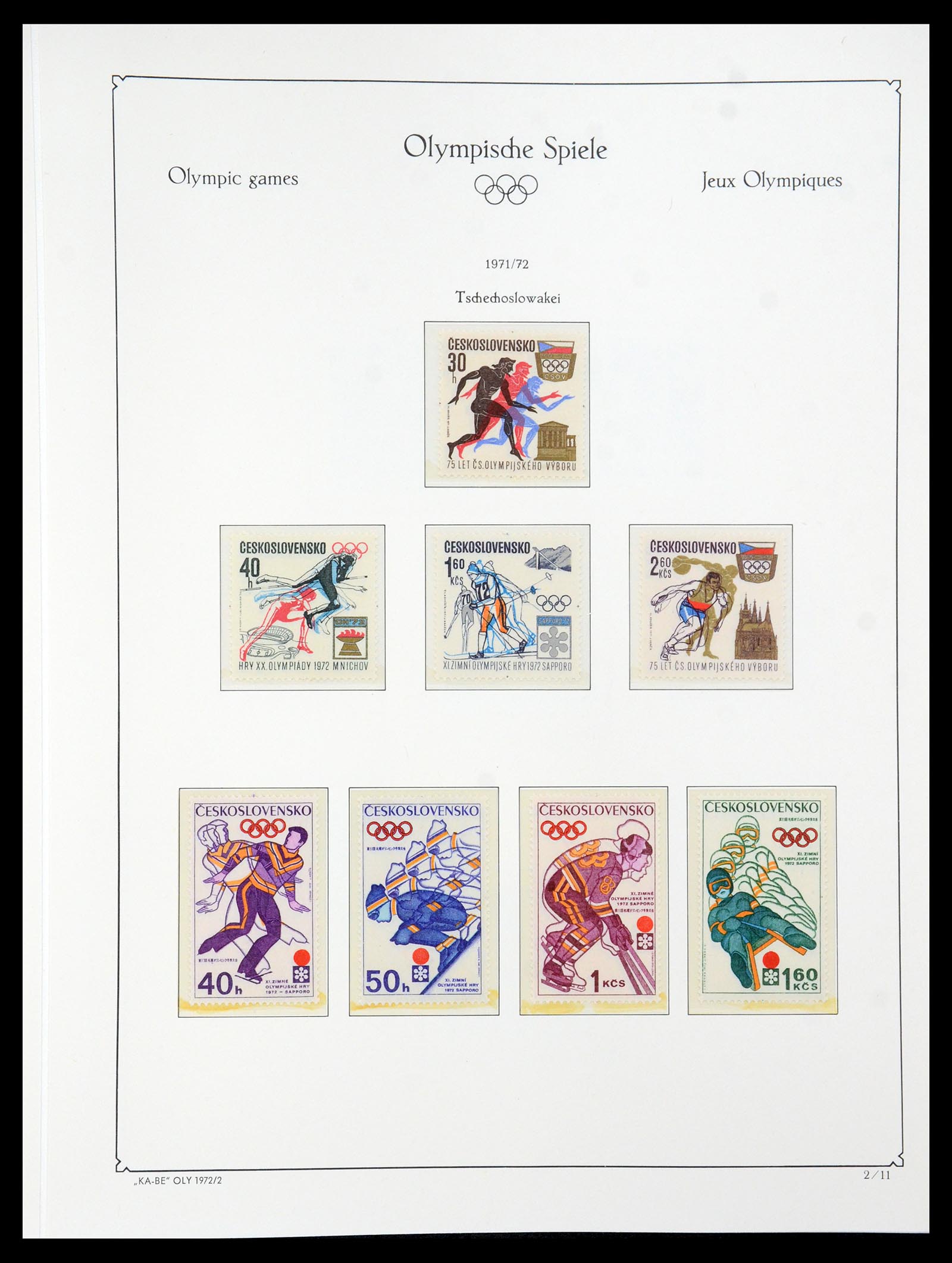 35593 092 - Postzegelverzameling 35593 Olympische Spelen 1972.