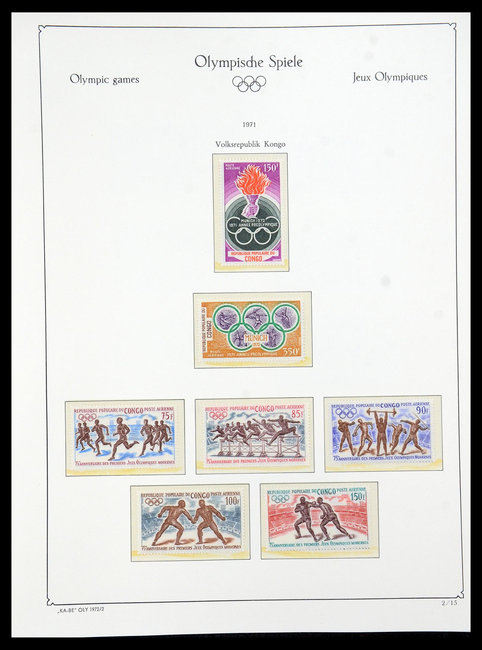 35593 098 - Postzegelverzameling 35593 Olympische Spelen 1972.