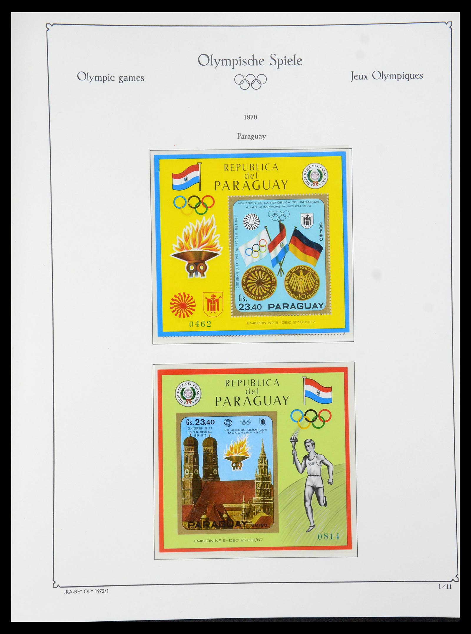 35593 106 - Postzegelverzameling 35593 Olympische Spelen 1972.