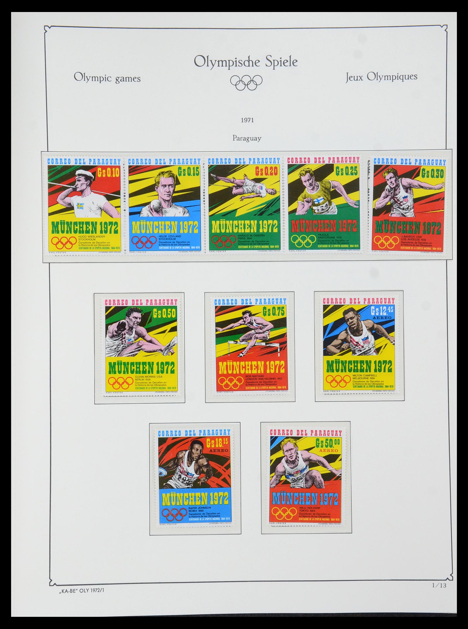 35593 108 - Postzegelverzameling 35593 Olympische Spelen 1972.