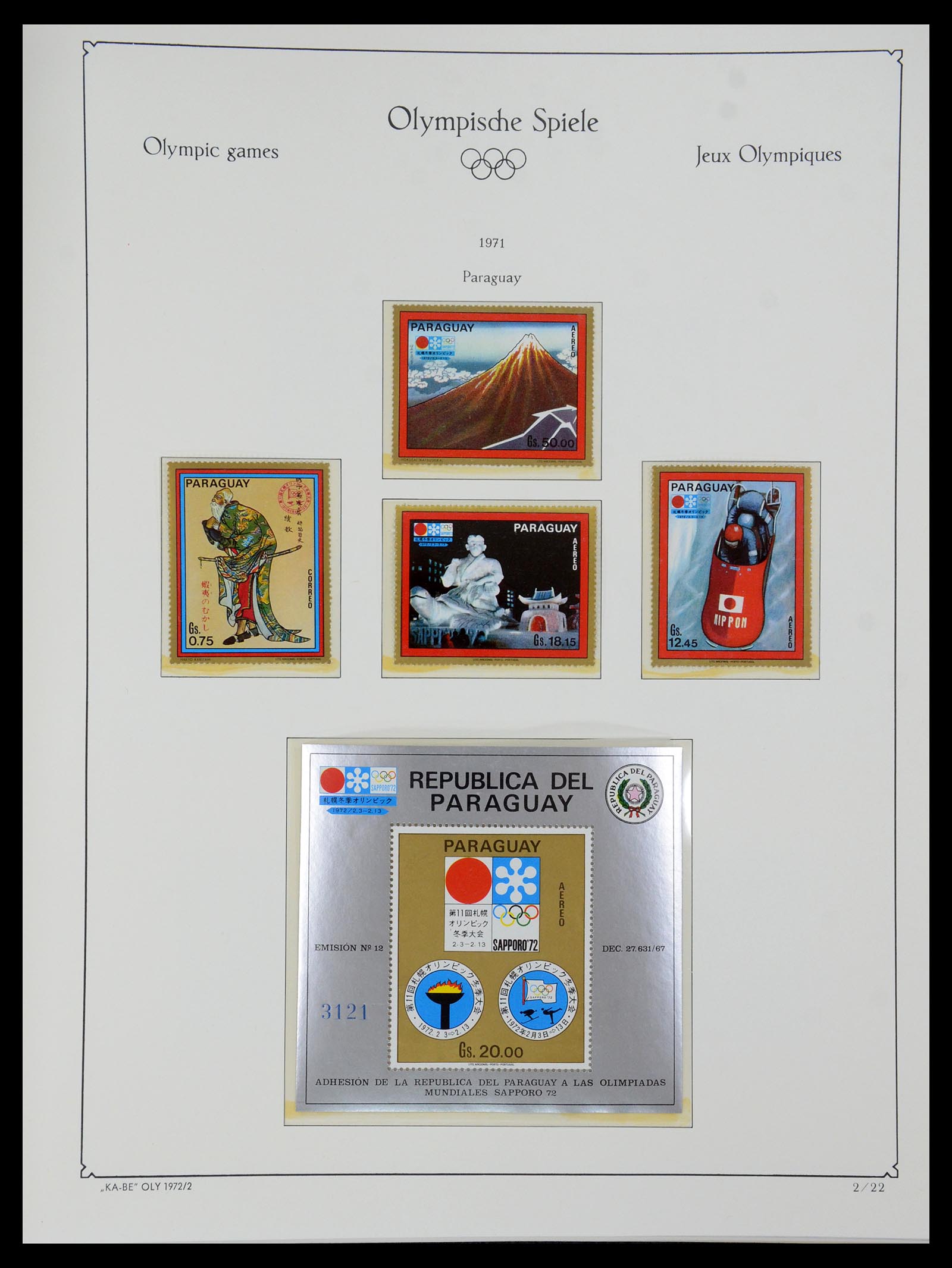 35593 111 - Postzegelverzameling 35593 Olympische Spelen 1972.