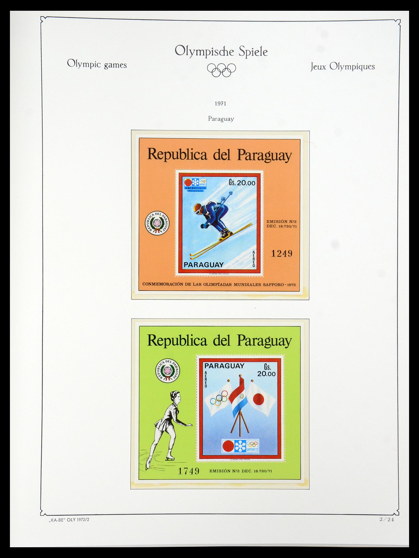 35593 113 - Postzegelverzameling 35593 Olympische Spelen 1972.