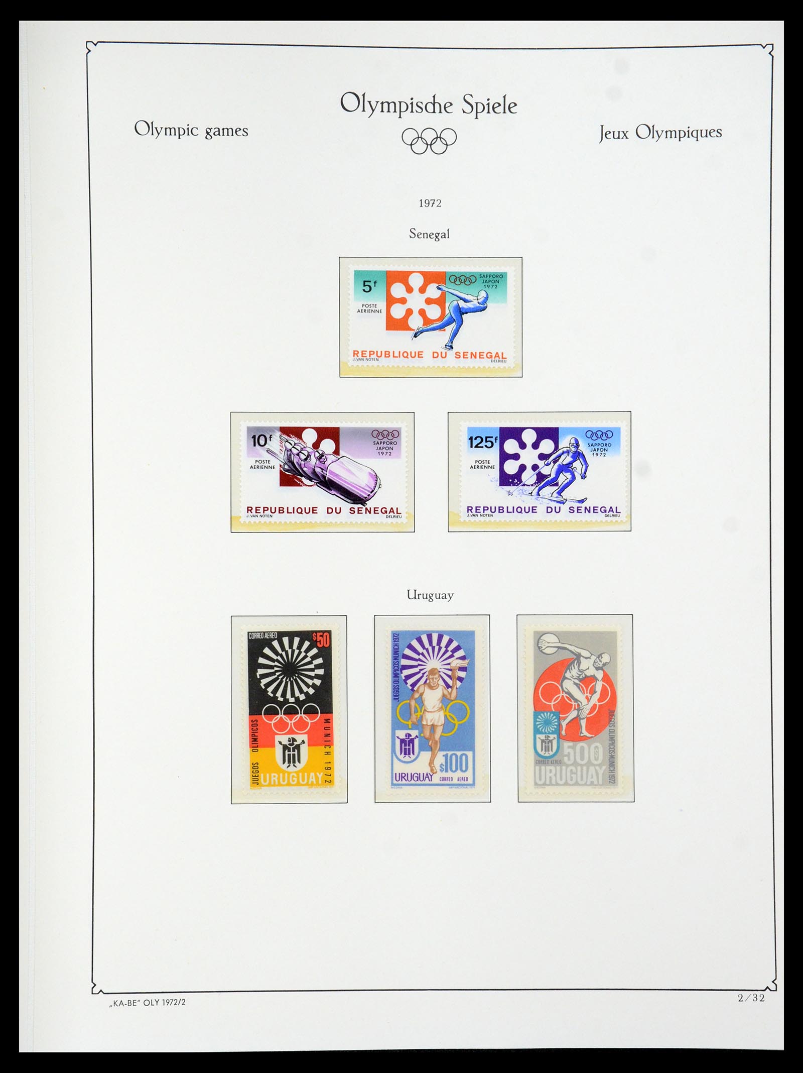 35593 124 - Postzegelverzameling 35593 Olympische Spelen 1972.