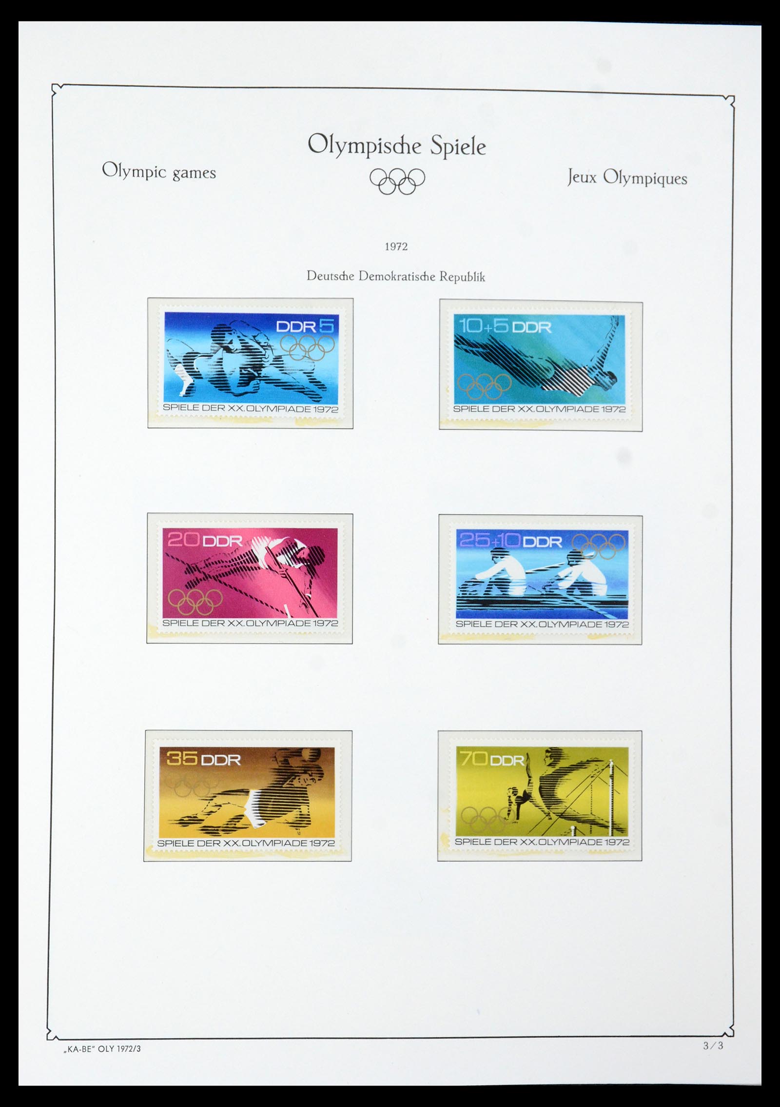 35593 127 - Postzegelverzameling 35593 Olympische Spelen 1972.