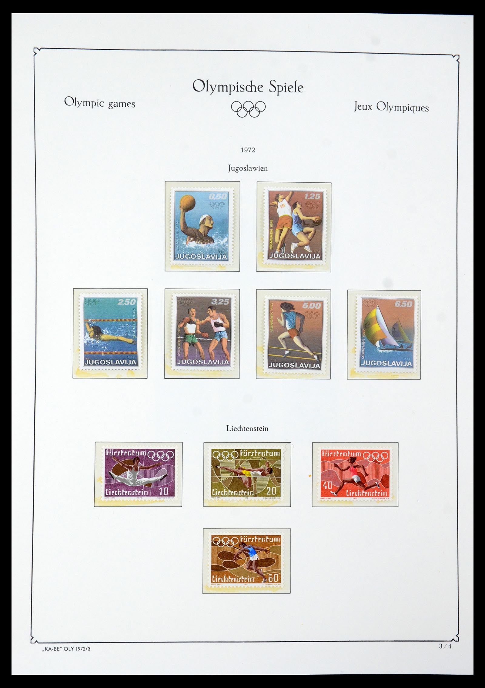 35593 128 - Postzegelverzameling 35593 Olympische Spelen 1972.