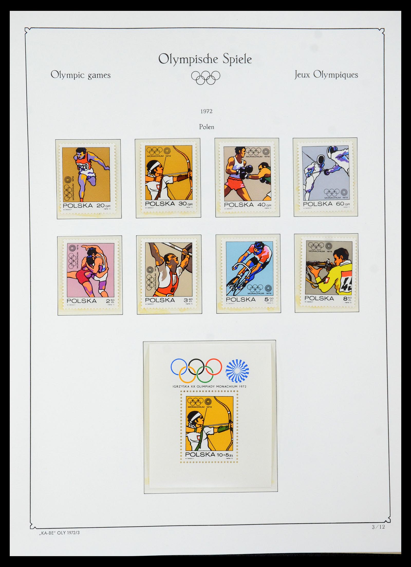 35593 136 - Postzegelverzameling 35593 Olympische Spelen 1972.