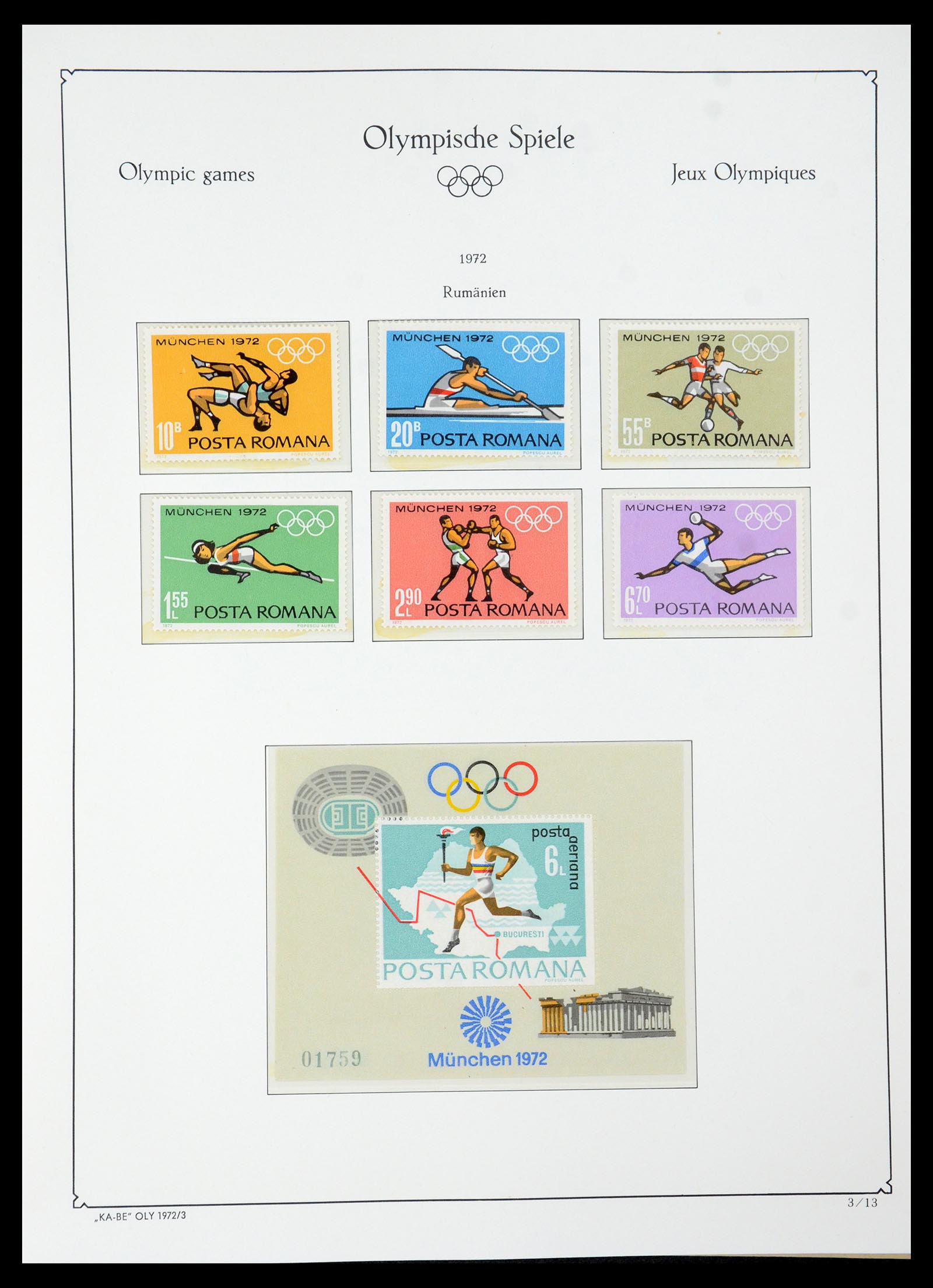 35593 137 - Postzegelverzameling 35593 Olympische Spelen 1972.