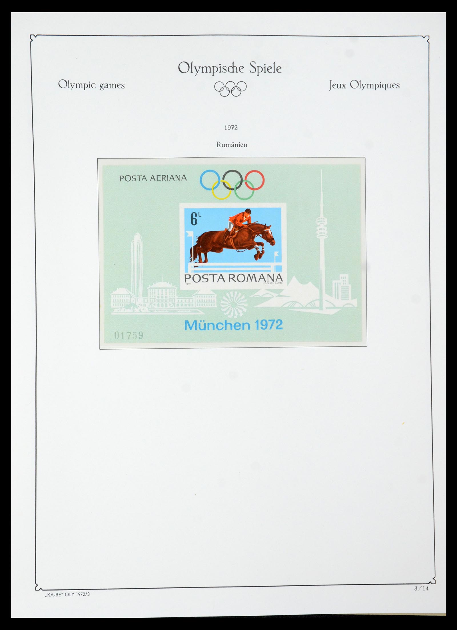 35593 138 - Postzegelverzameling 35593 Olympische Spelen 1972.