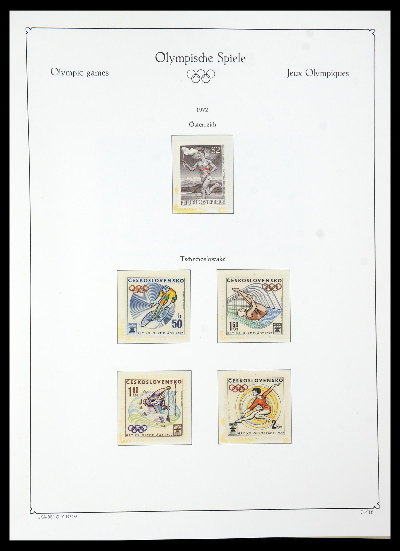 35593 140 - Postzegelverzameling 35593 Olympische Spelen 1972.