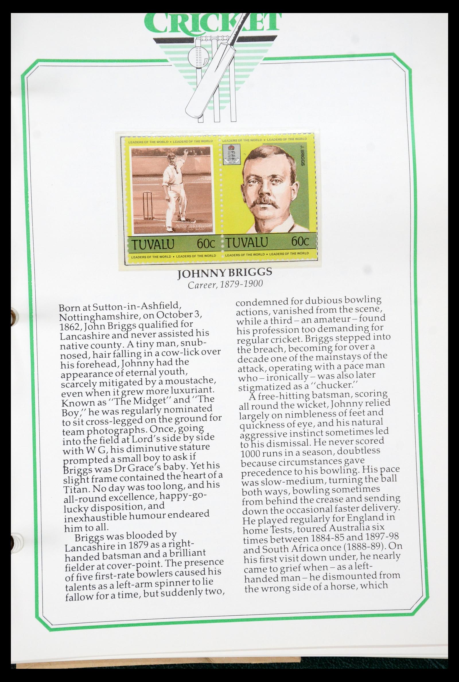 35594 300 - Postzegelverzameling 35594 Motief Cricket 1962-1996.