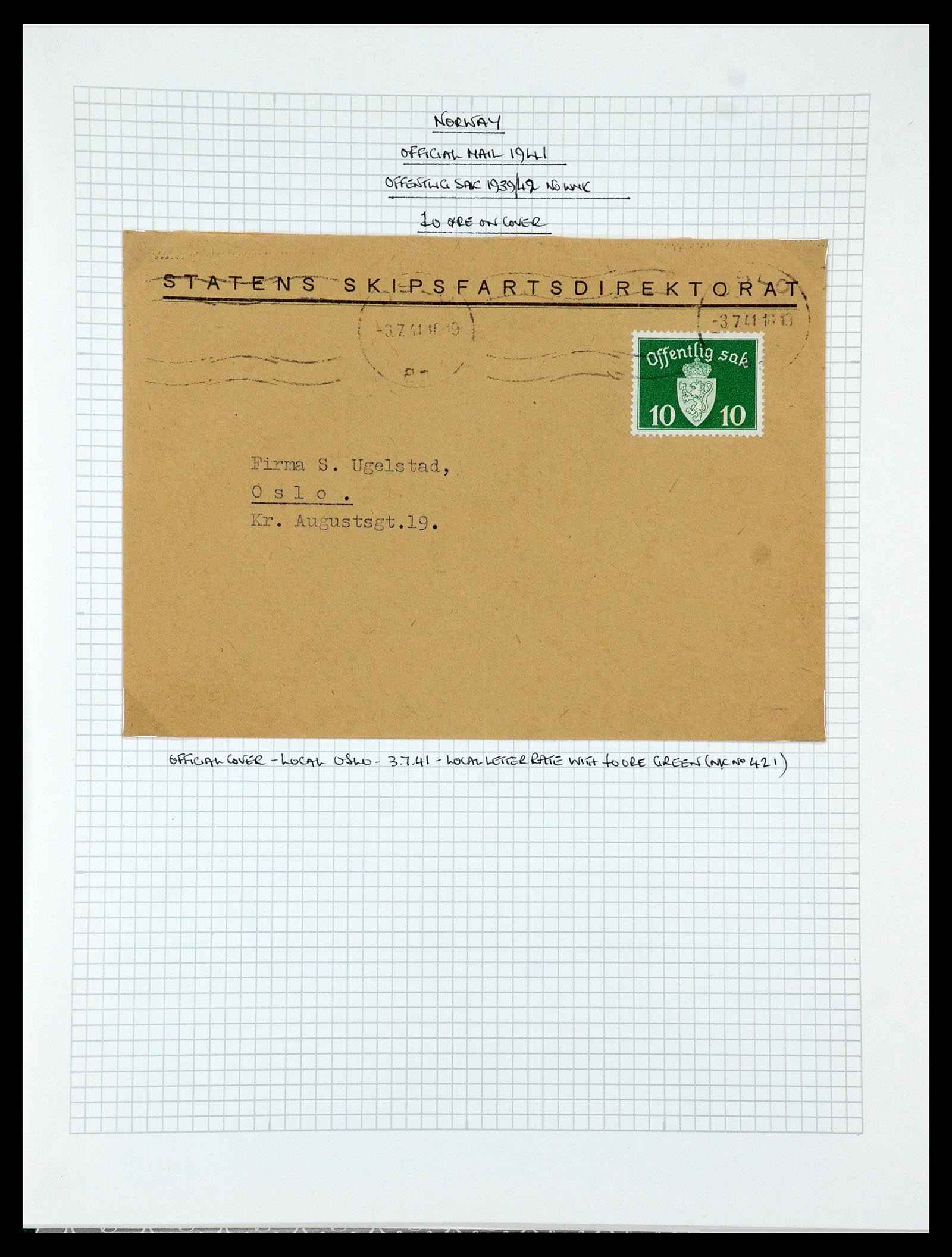 35667 133 - Postzegelverzameling 35667 Noorwegen dienst 1849-1982.