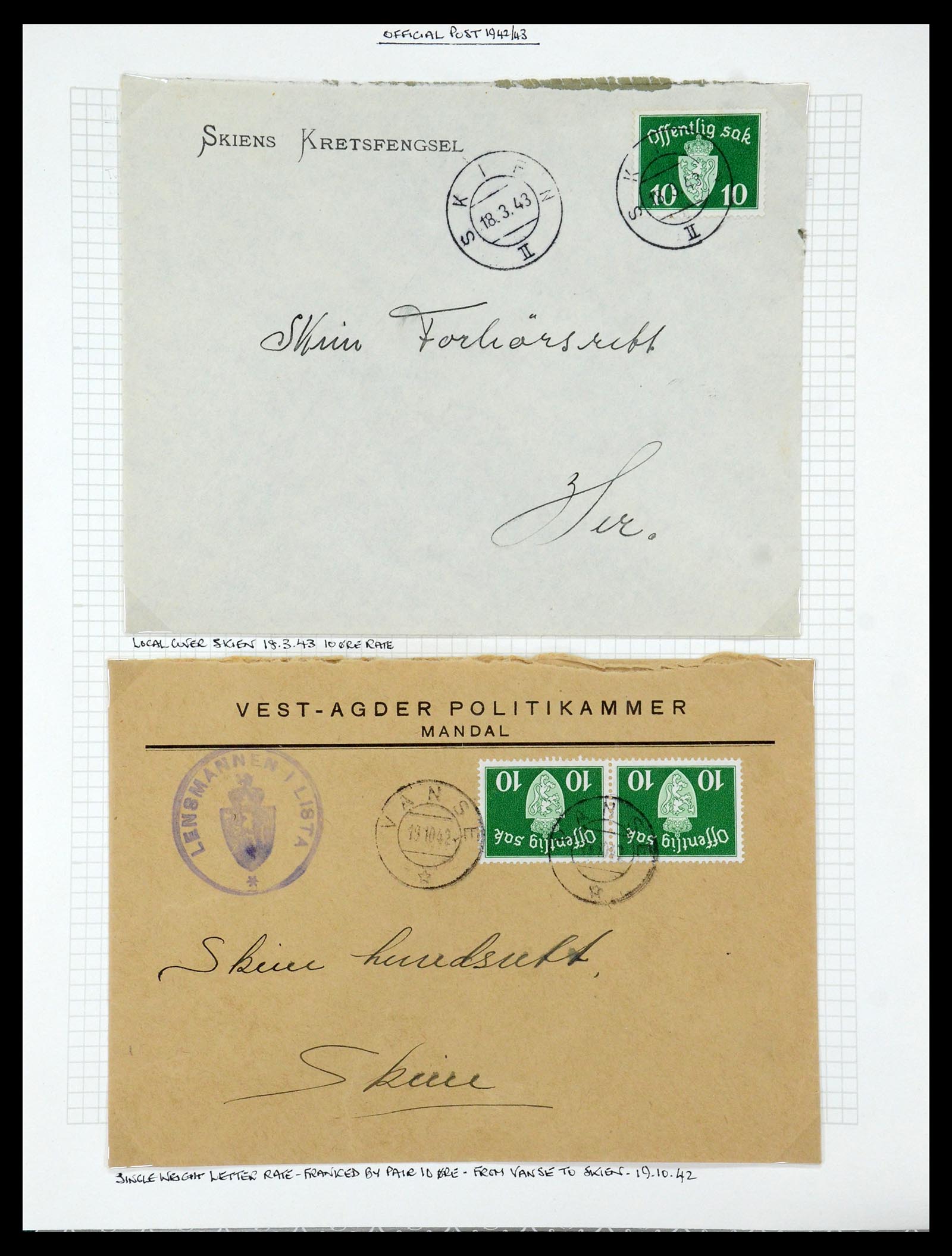 35667 134 - Postzegelverzameling 35667 Noorwegen dienst 1849-1982.
