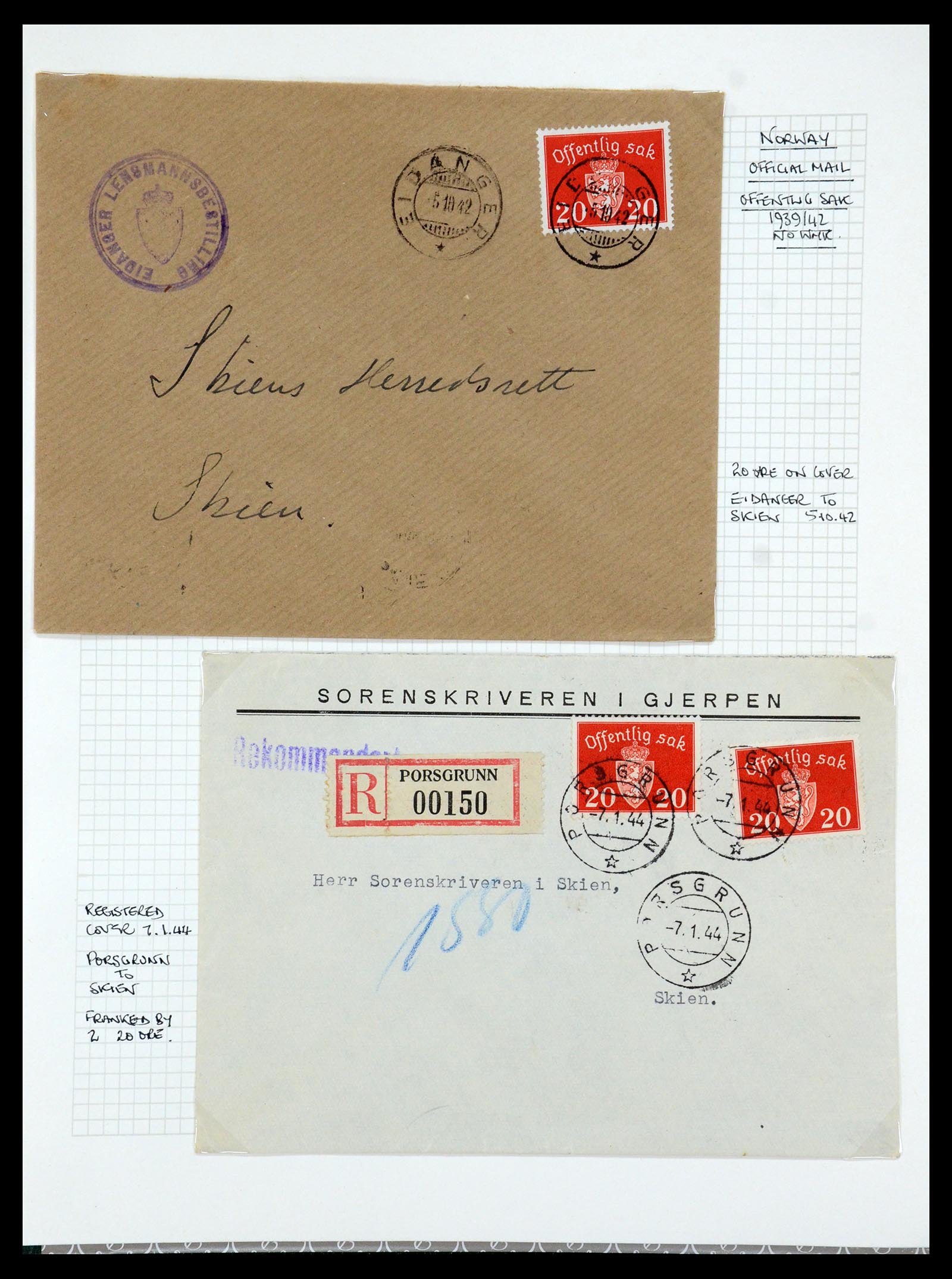 35667 139 - Postzegelverzameling 35667 Noorwegen dienst 1849-1982.