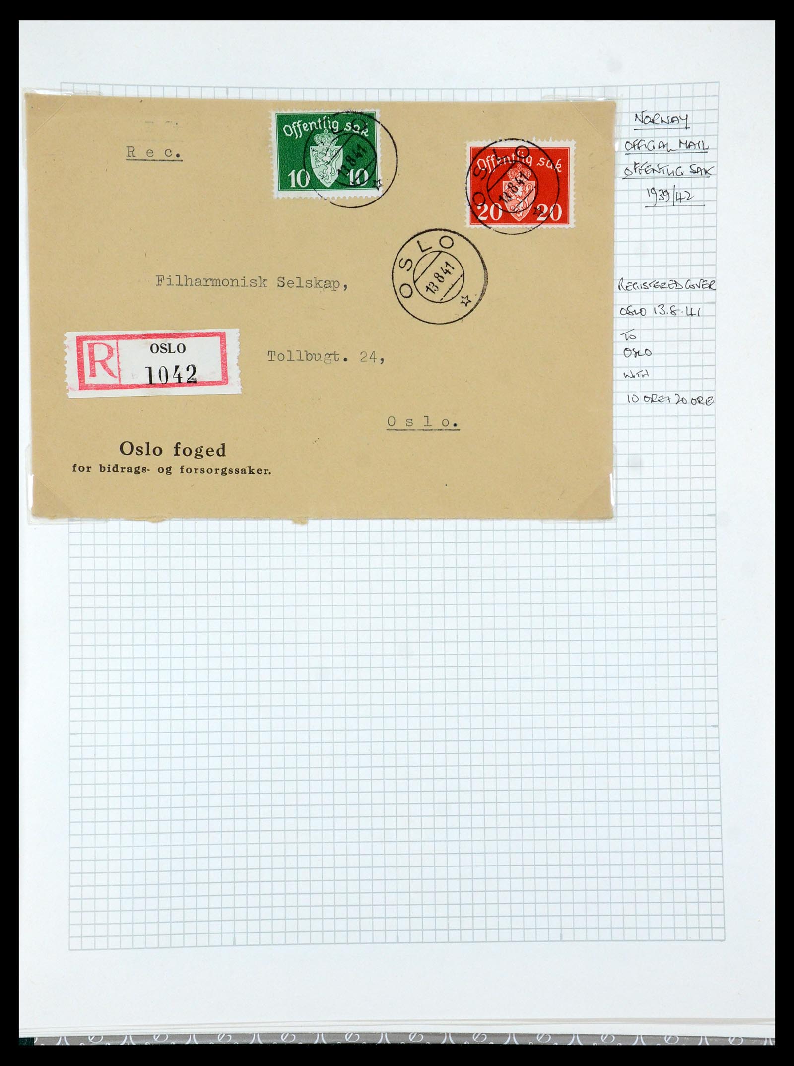 35667 140 - Postzegelverzameling 35667 Noorwegen dienst 1849-1982.