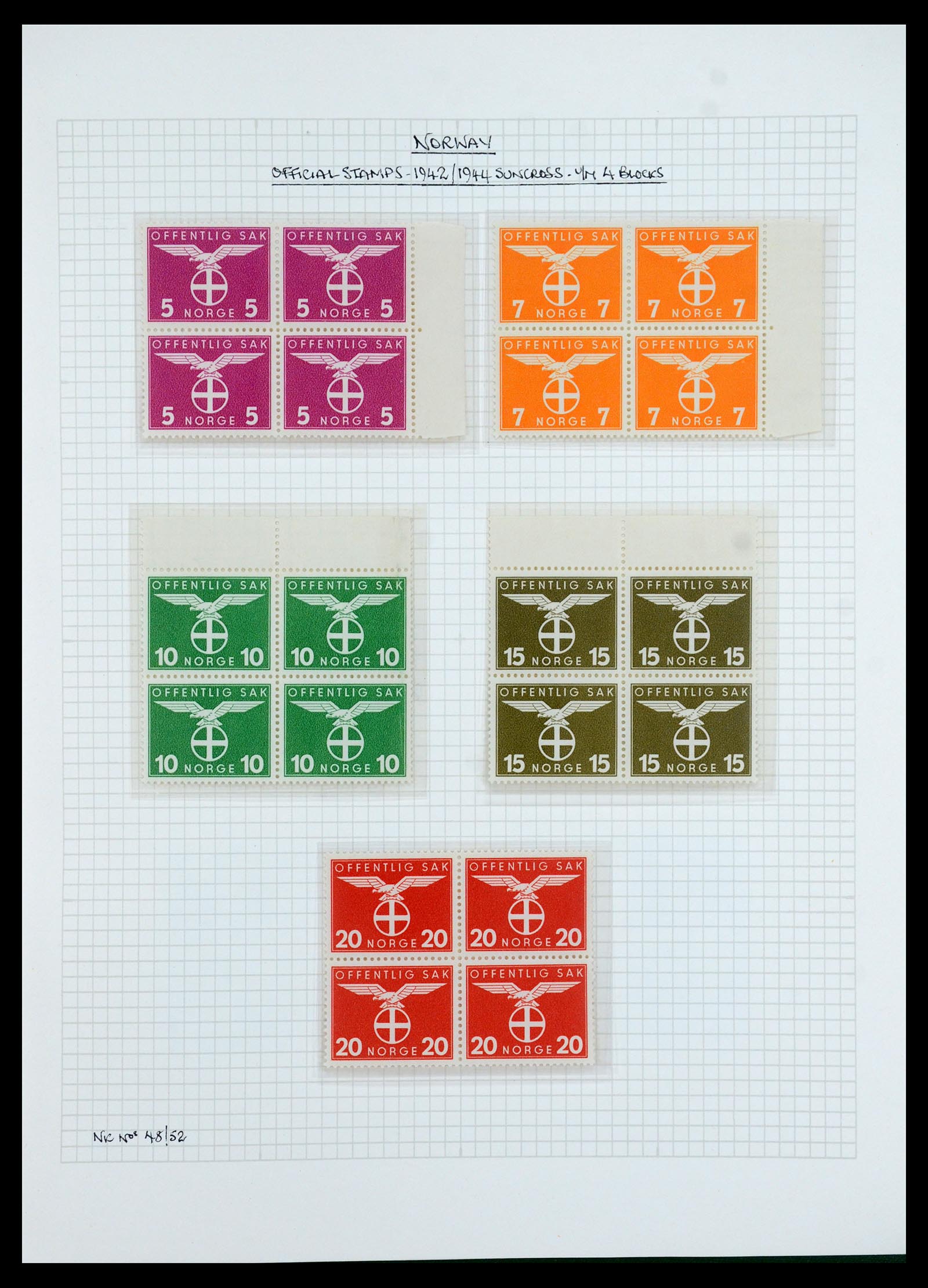 35667 145 - Postzegelverzameling 35667 Noorwegen dienst 1849-1982.