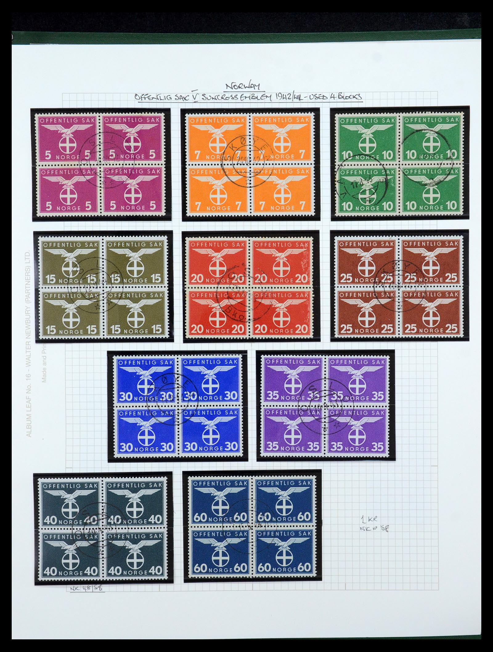 35667 147 - Postzegelverzameling 35667 Noorwegen dienst 1849-1982.