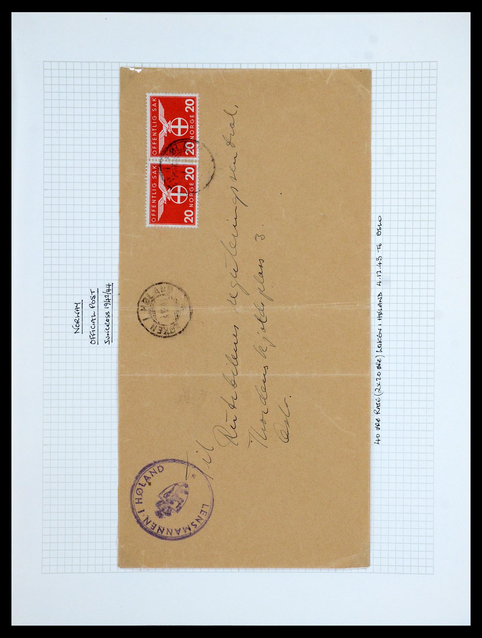 35667 156 - Postzegelverzameling 35667 Noorwegen dienst 1849-1982.