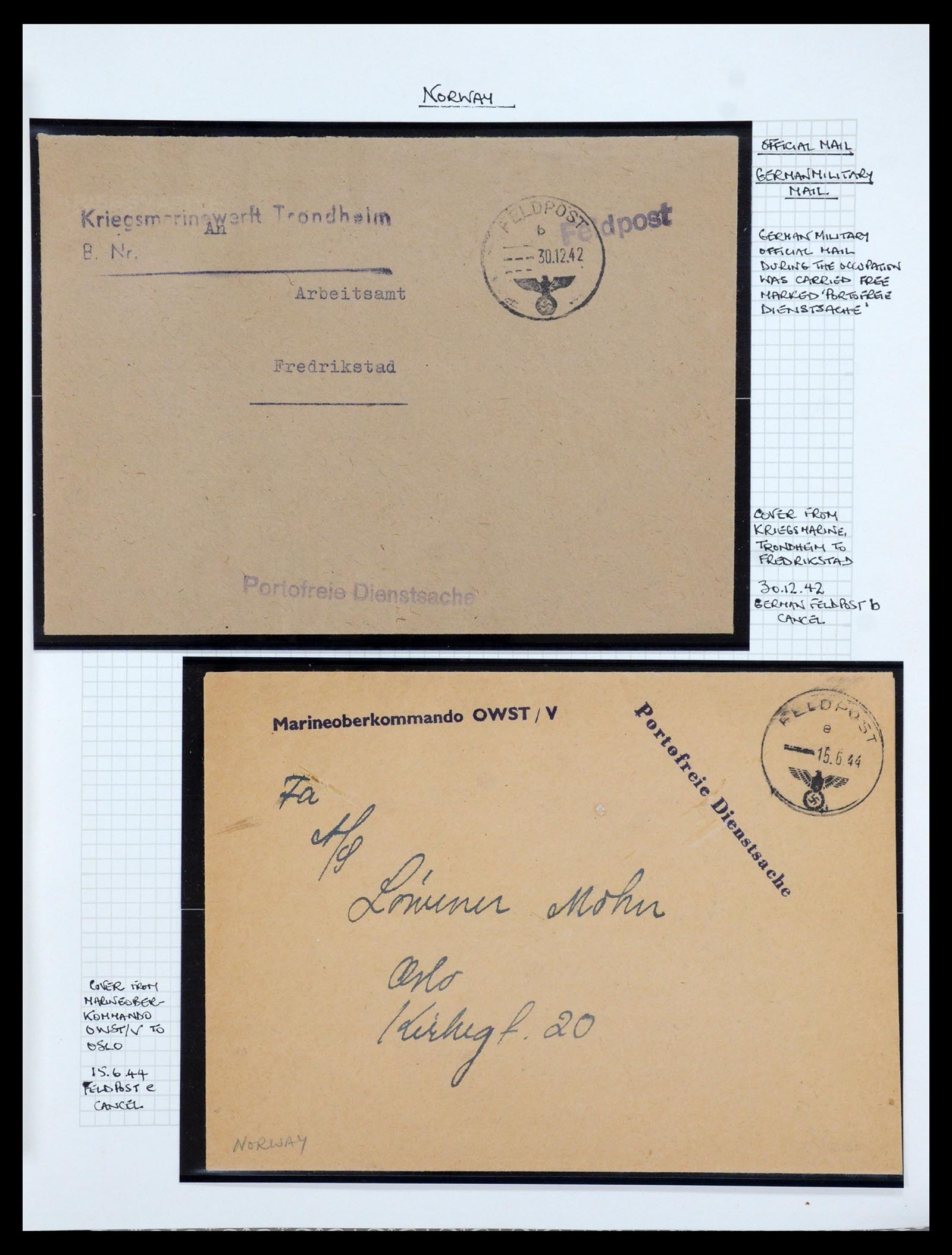 35667 159 - Postzegelverzameling 35667 Noorwegen dienst 1849-1982.