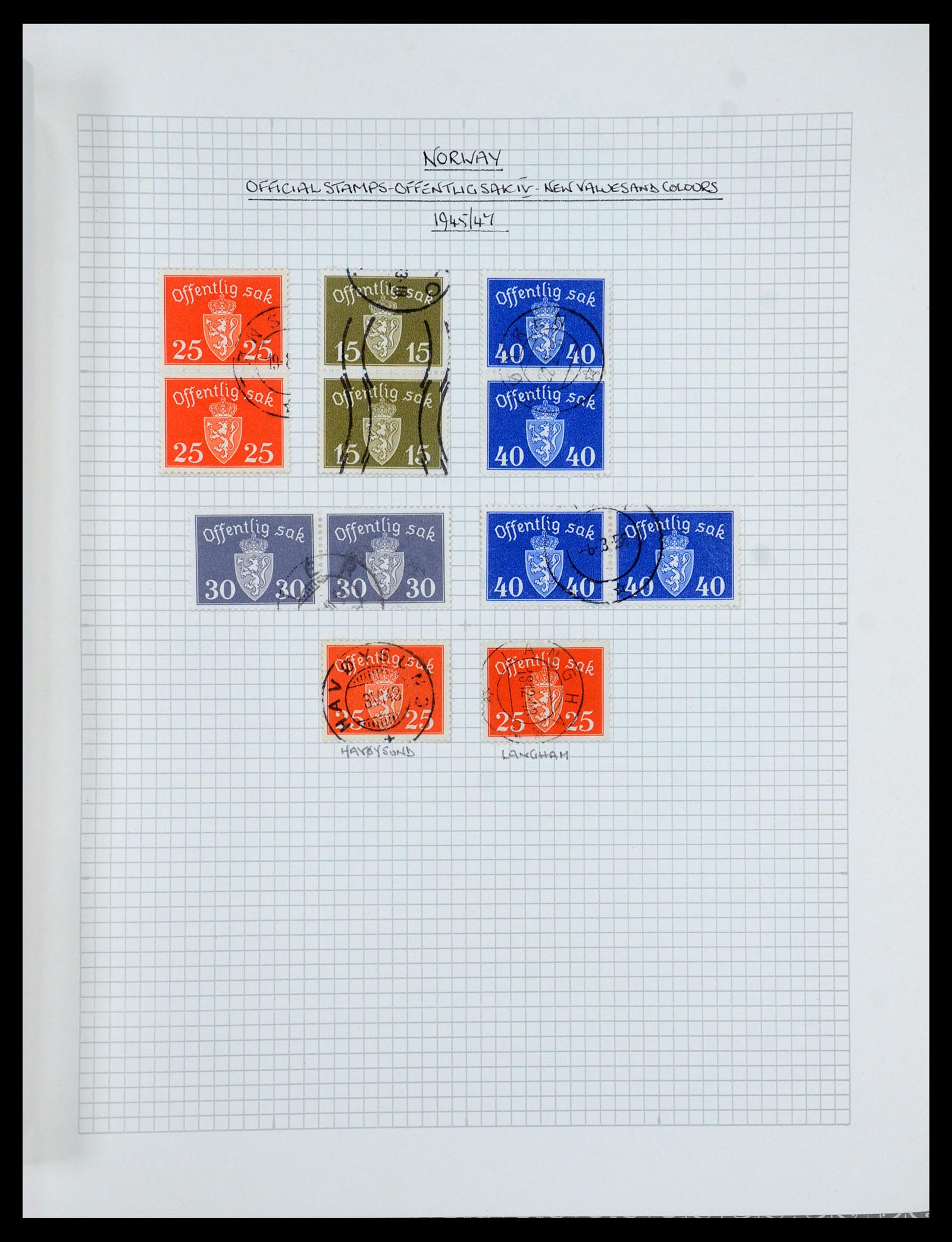 35667 165 - Postzegelverzameling 35667 Noorwegen dienst 1849-1982.