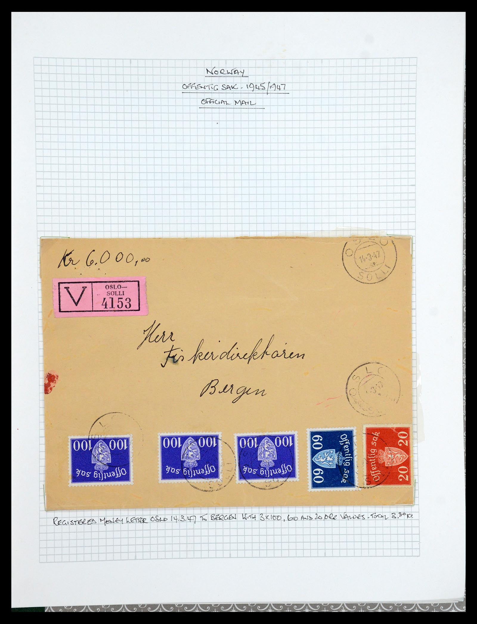 35667 176 - Postzegelverzameling 35667 Noorwegen dienst 1849-1982.