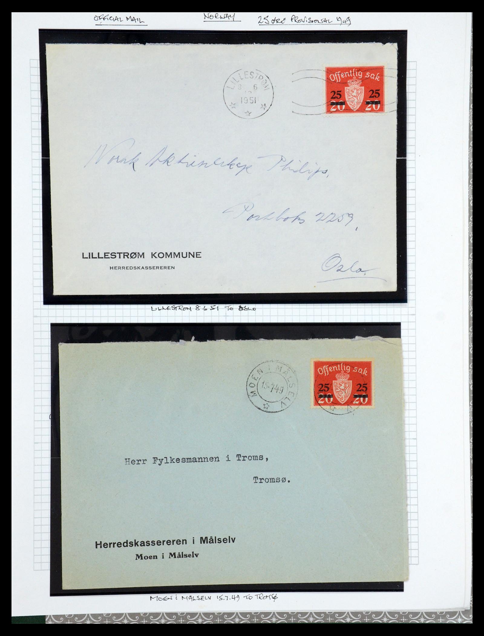 35667 178 - Postzegelverzameling 35667 Noorwegen dienst 1849-1982.