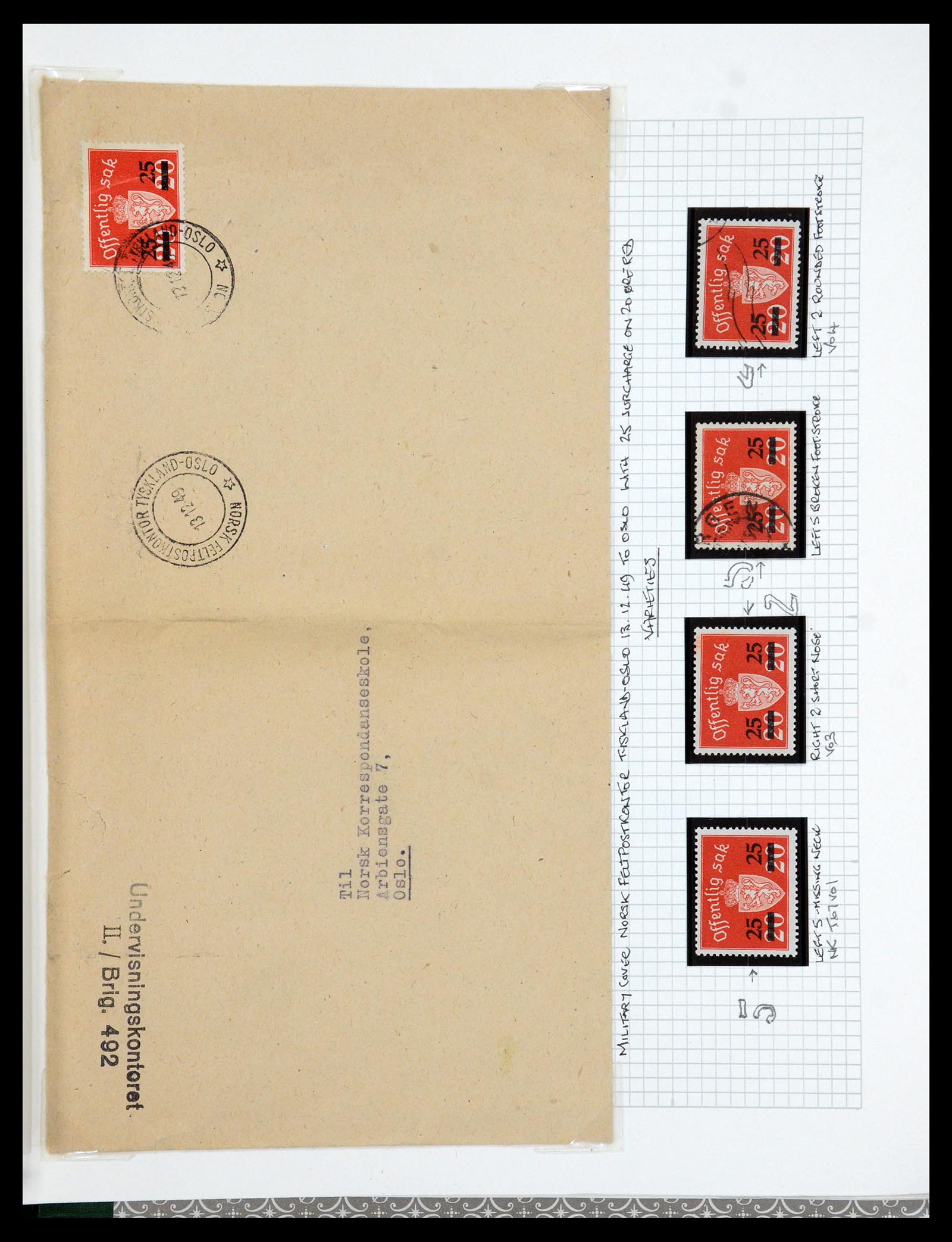 35667 179 - Postzegelverzameling 35667 Noorwegen dienst 1849-1982.