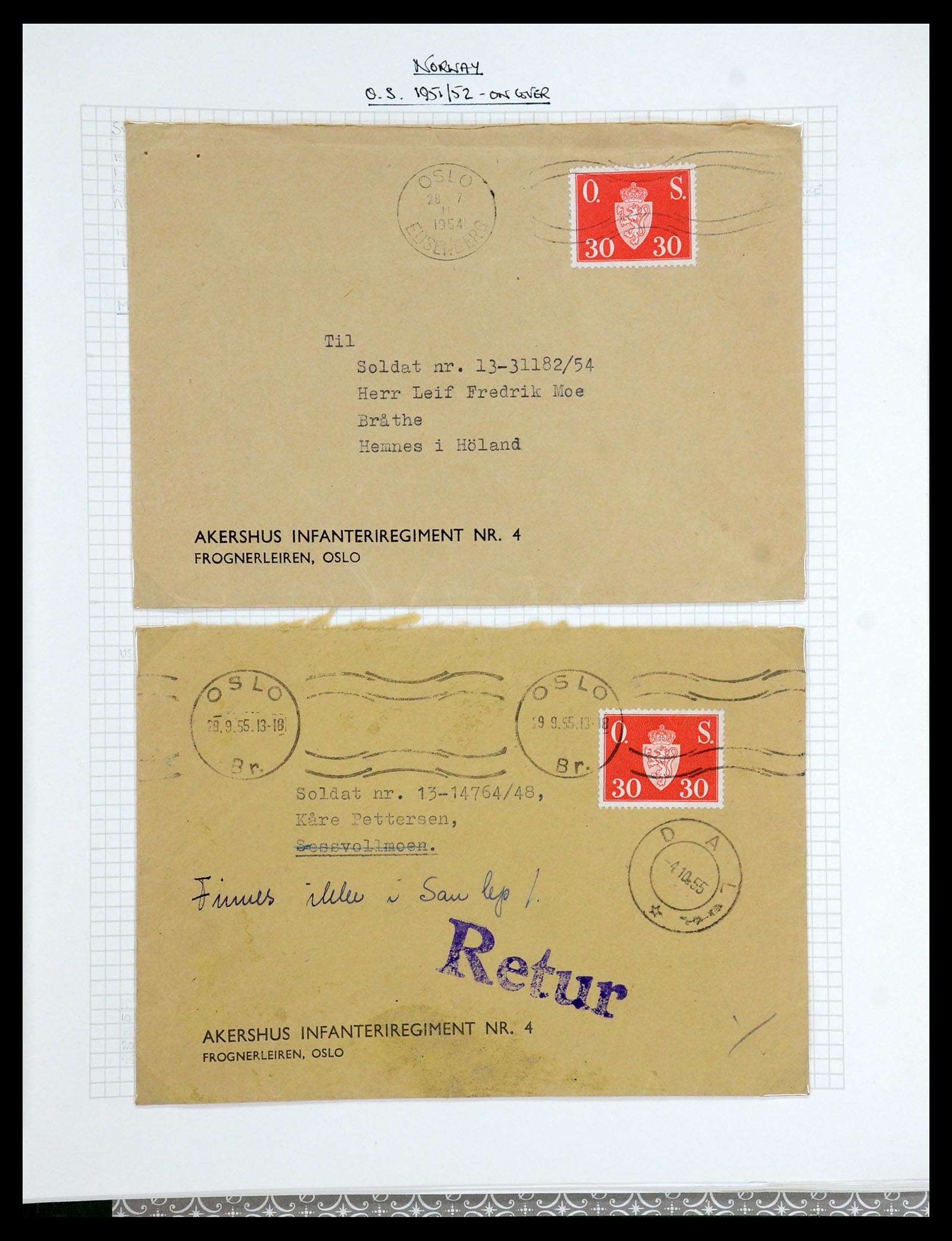 35667 183 - Postzegelverzameling 35667 Noorwegen dienst 1849-1982.