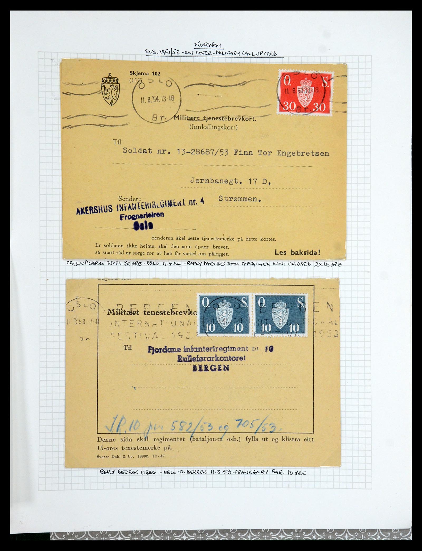 35667 185 - Postzegelverzameling 35667 Noorwegen dienst 1849-1982.