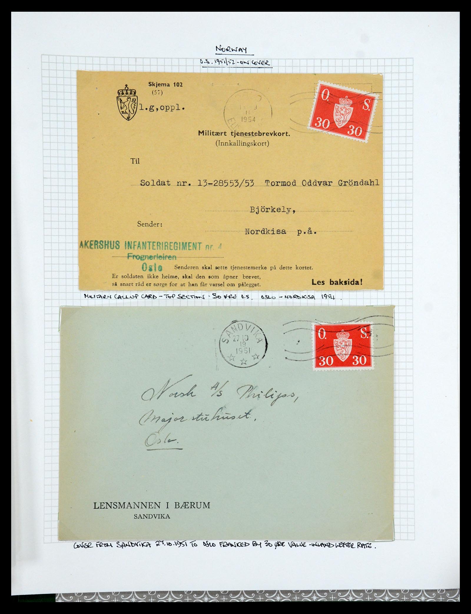 35667 186 - Postzegelverzameling 35667 Noorwegen dienst 1849-1982.