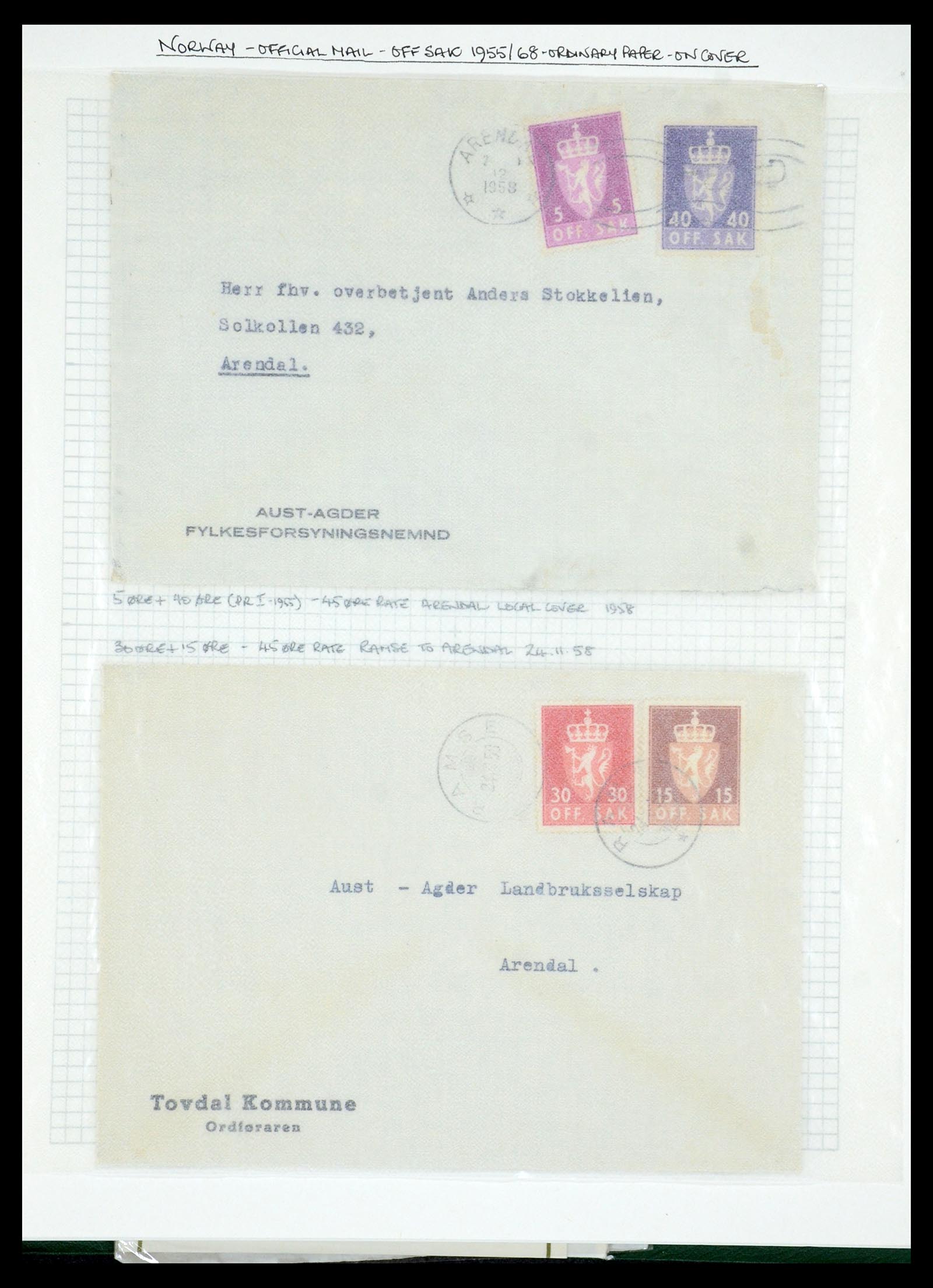 35667 198 - Postzegelverzameling 35667 Noorwegen dienst 1849-1982.