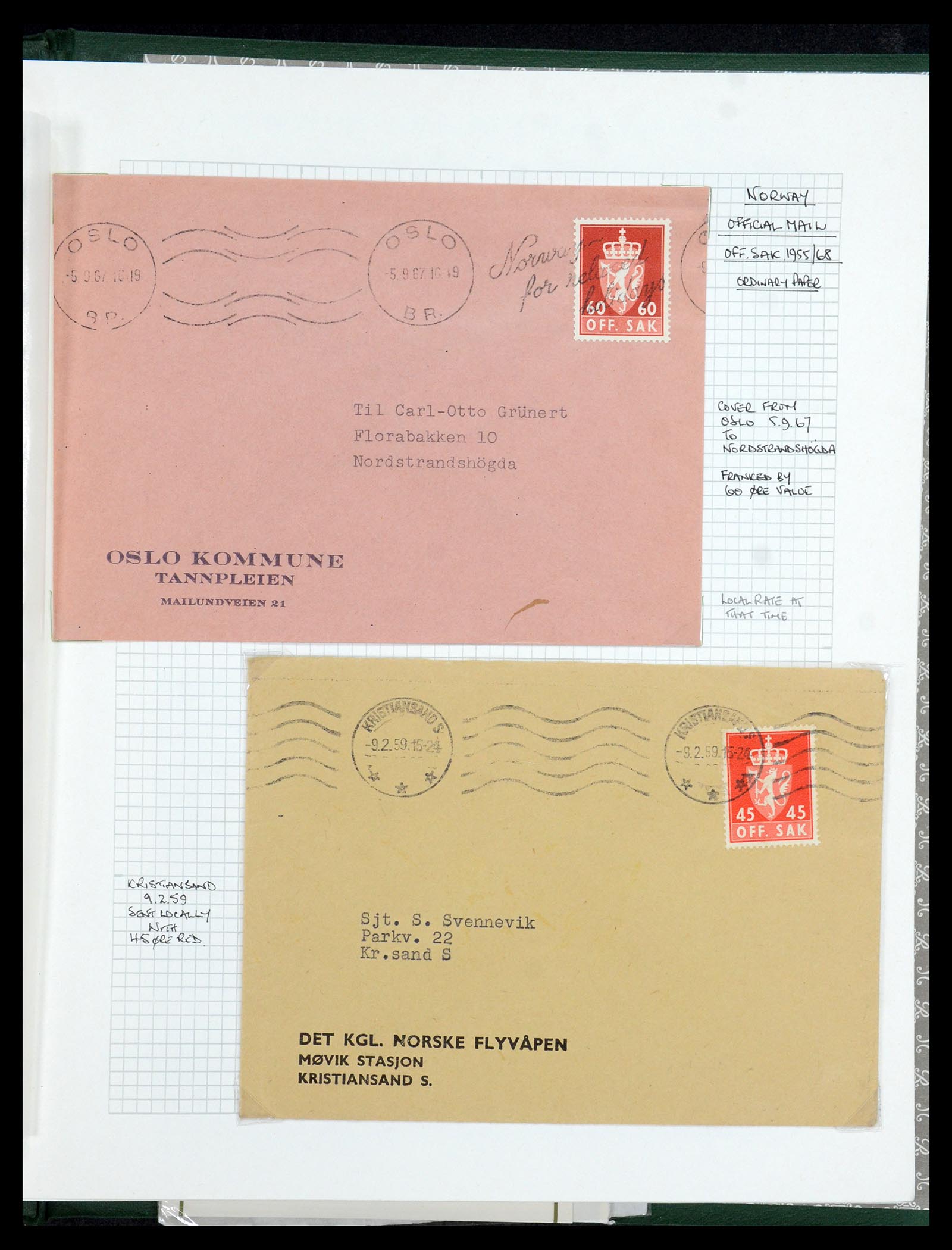 35667 200 - Postzegelverzameling 35667 Noorwegen dienst 1849-1982.