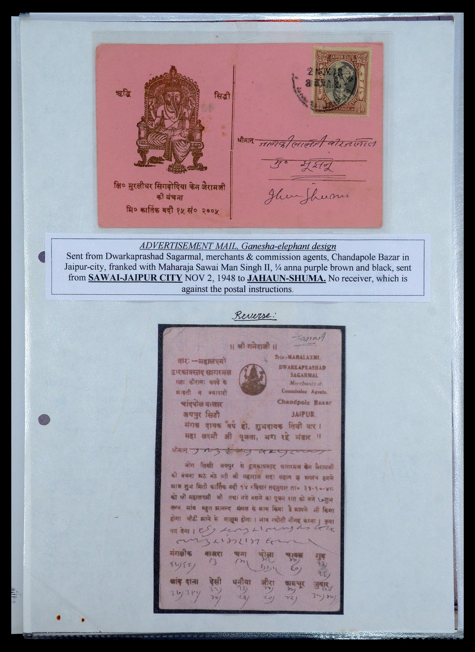 35709 431 - Postzegelverzameling 35709 India Staten brieven 1885-1947.