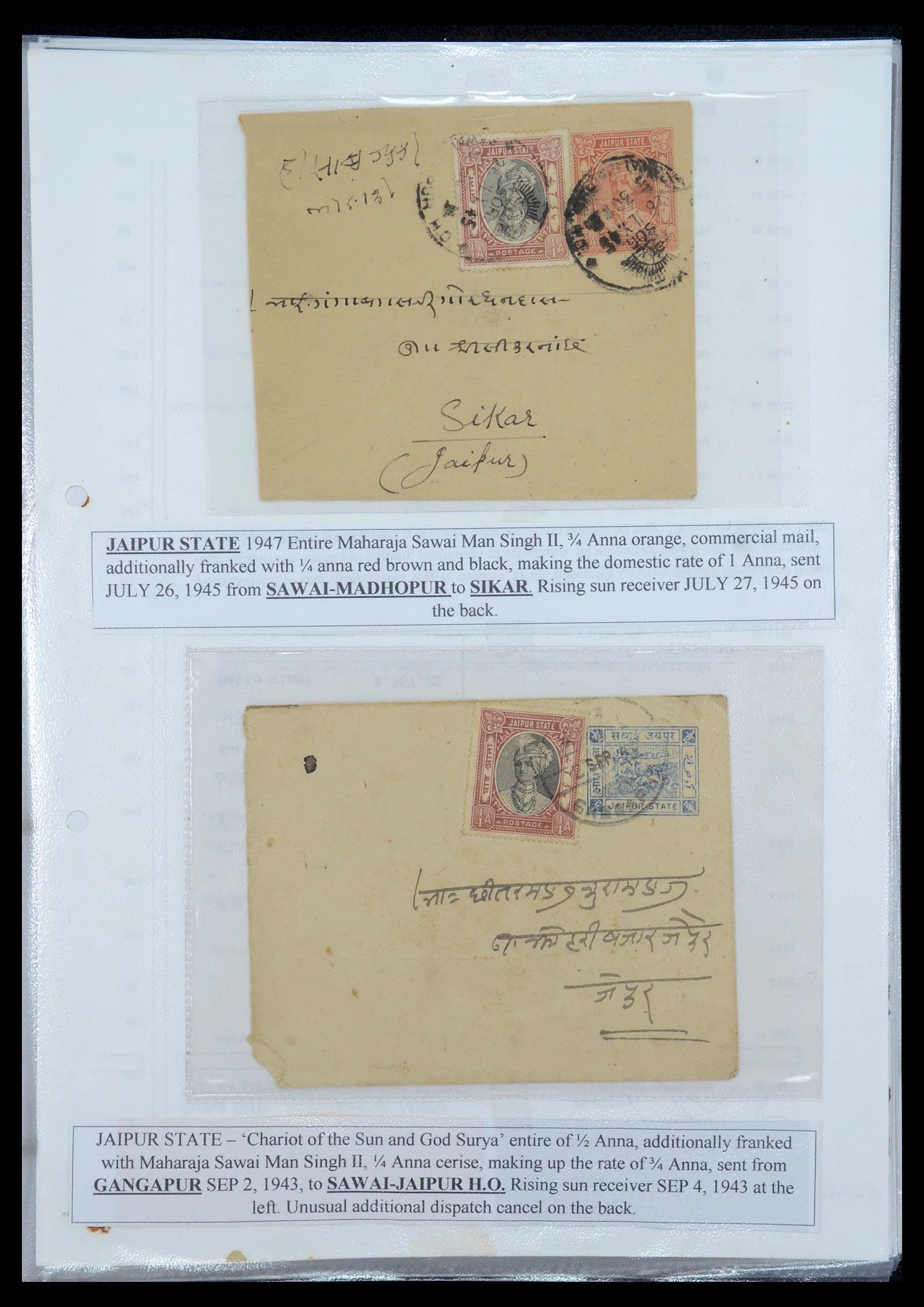 35709 464 - Postzegelverzameling 35709 India Staten brieven 1885-1947.