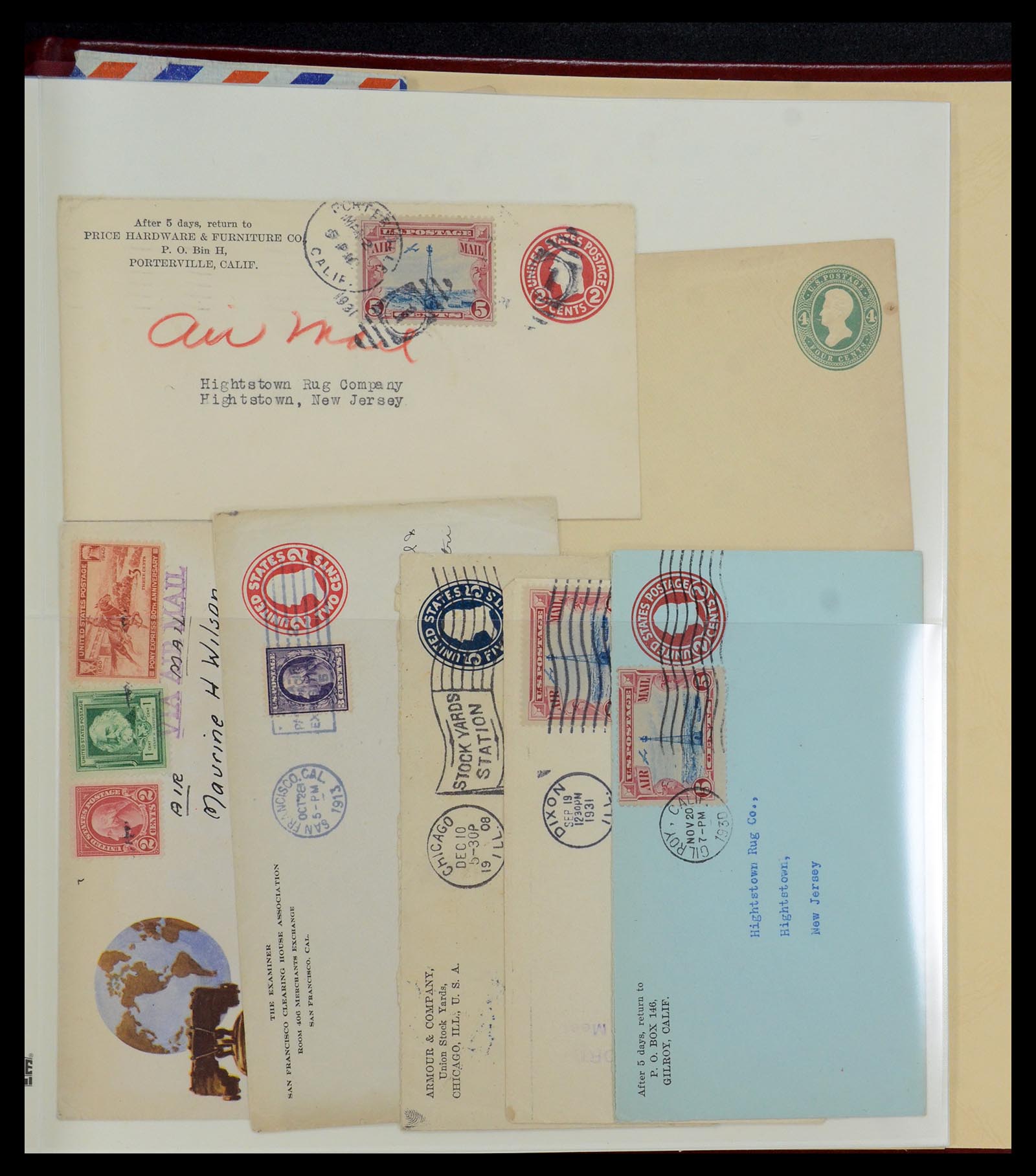 36095 025 - Postzegelverzameling 36095 USA brieven en postwaardestukken 1851-1950