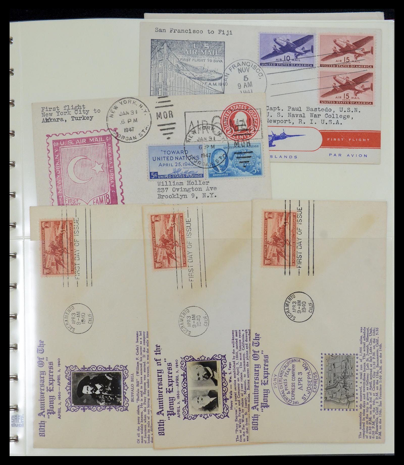 36095 030 - Postzegelverzameling 36095 USA brieven en postwaardestukken 1851-1950