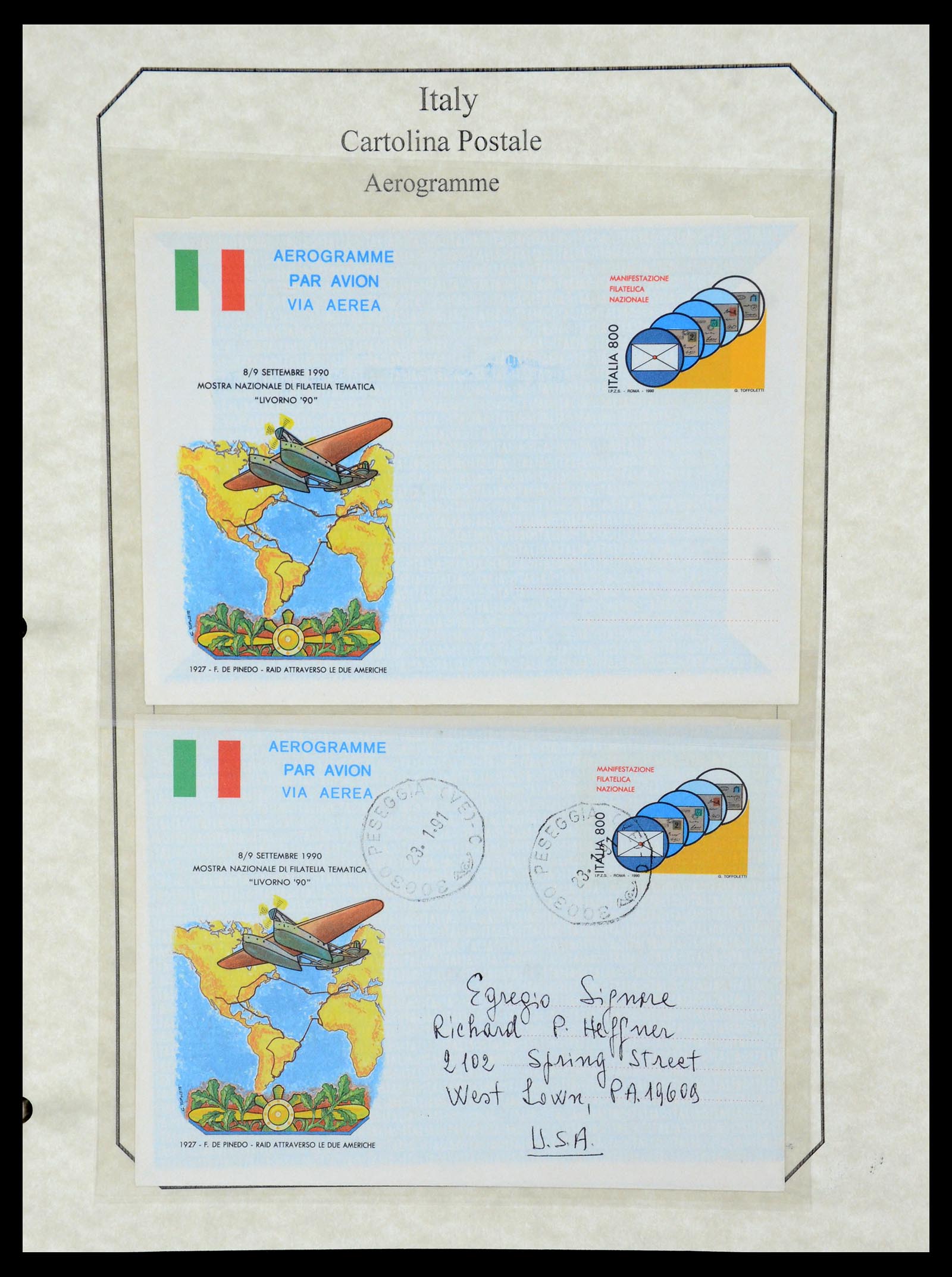 36166 073 - Postzegelverzameling 36166 Italië en gebieden brieven 1800-1980.