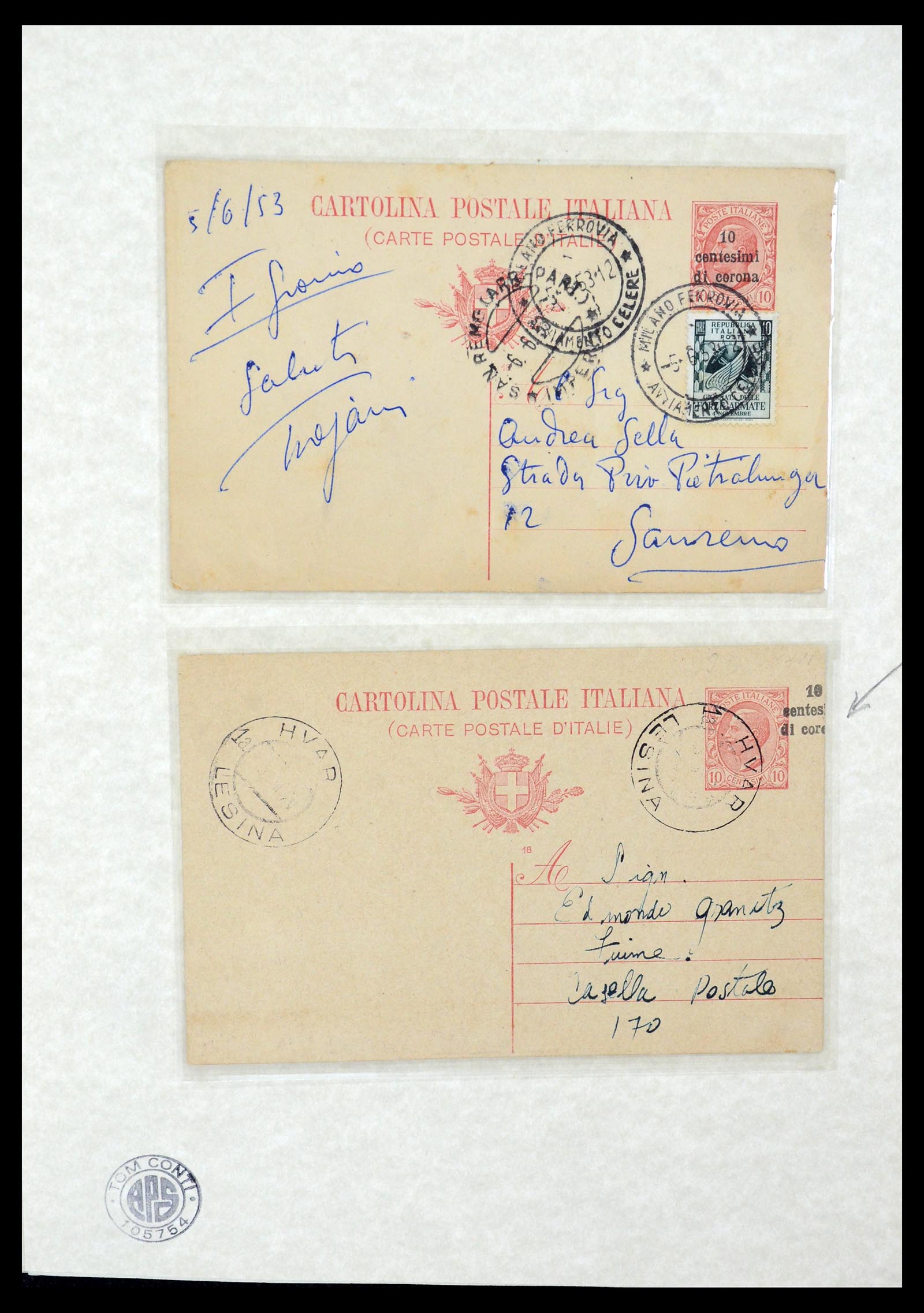 36166 102 - Postzegelverzameling 36166 Italië en gebieden brieven 1800-1980.