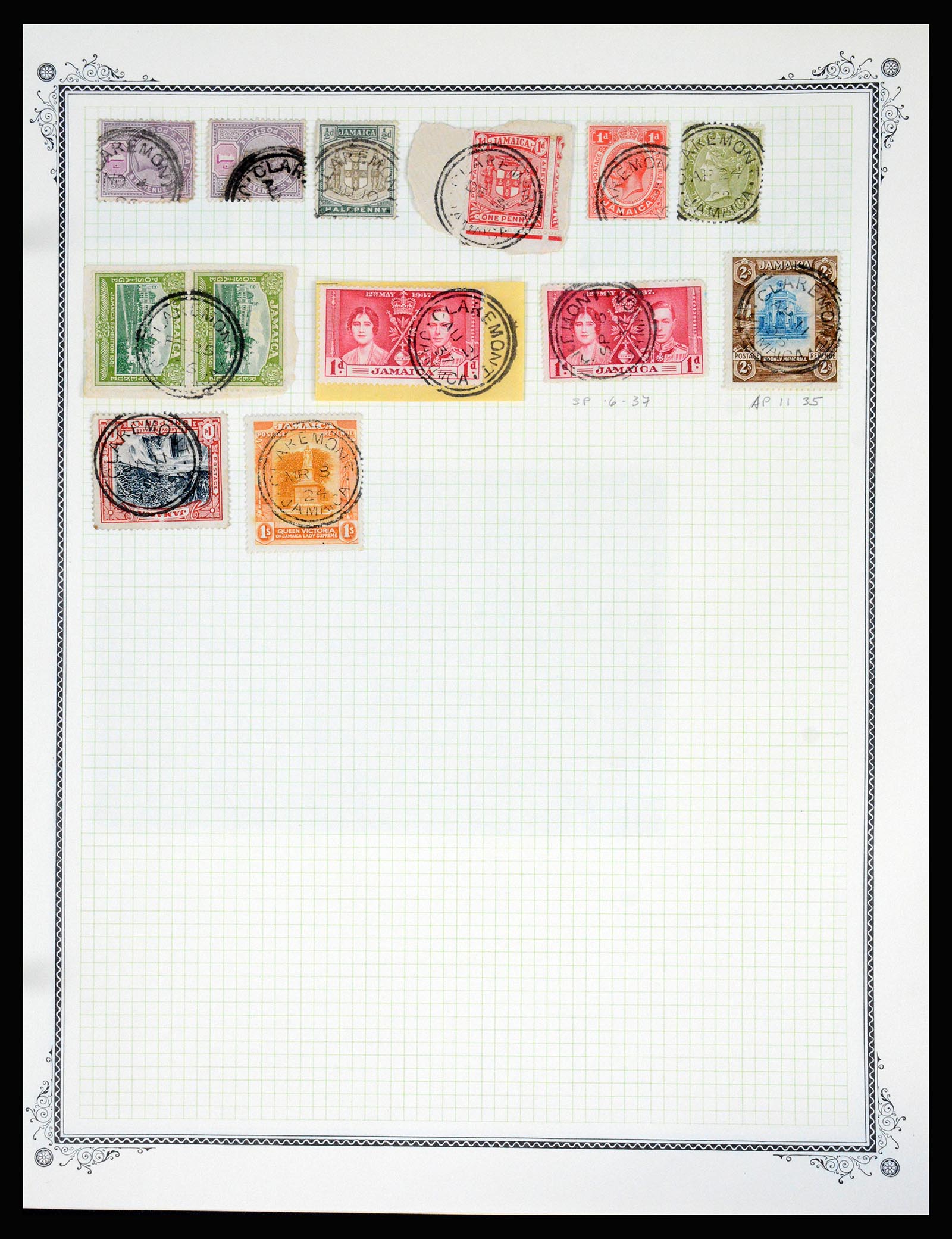 36195 0104 - Postzegelverzameling 36195 Jamaica stempelverzameling 1857-1960.