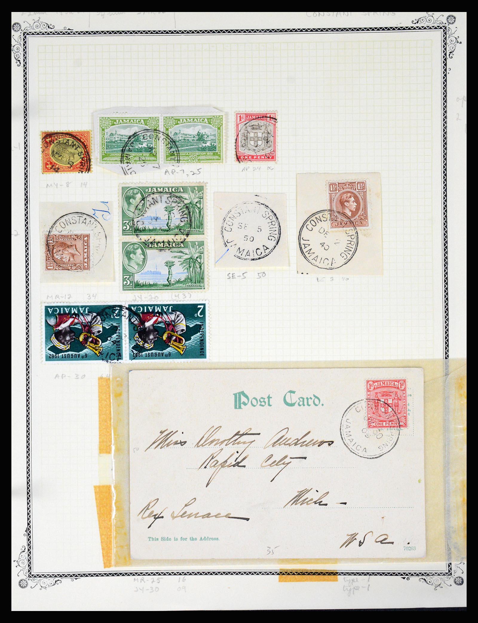36195 0112 - Postzegelverzameling 36195 Jamaica stempelverzameling 1857-1960.