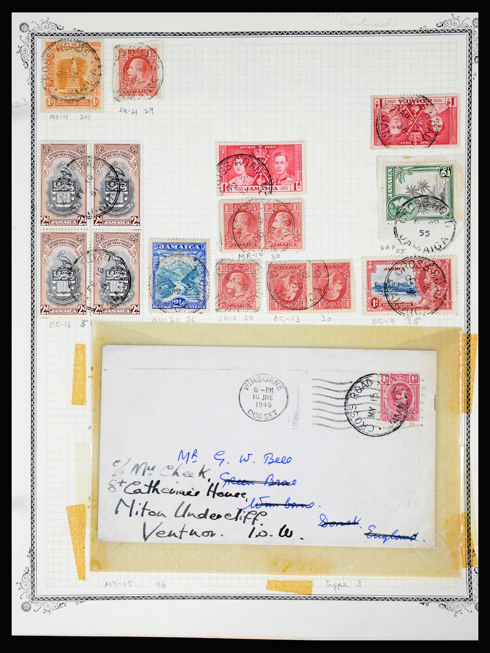 36195 0122 - Postzegelverzameling 36195 Jamaica stempelverzameling 1857-1960.