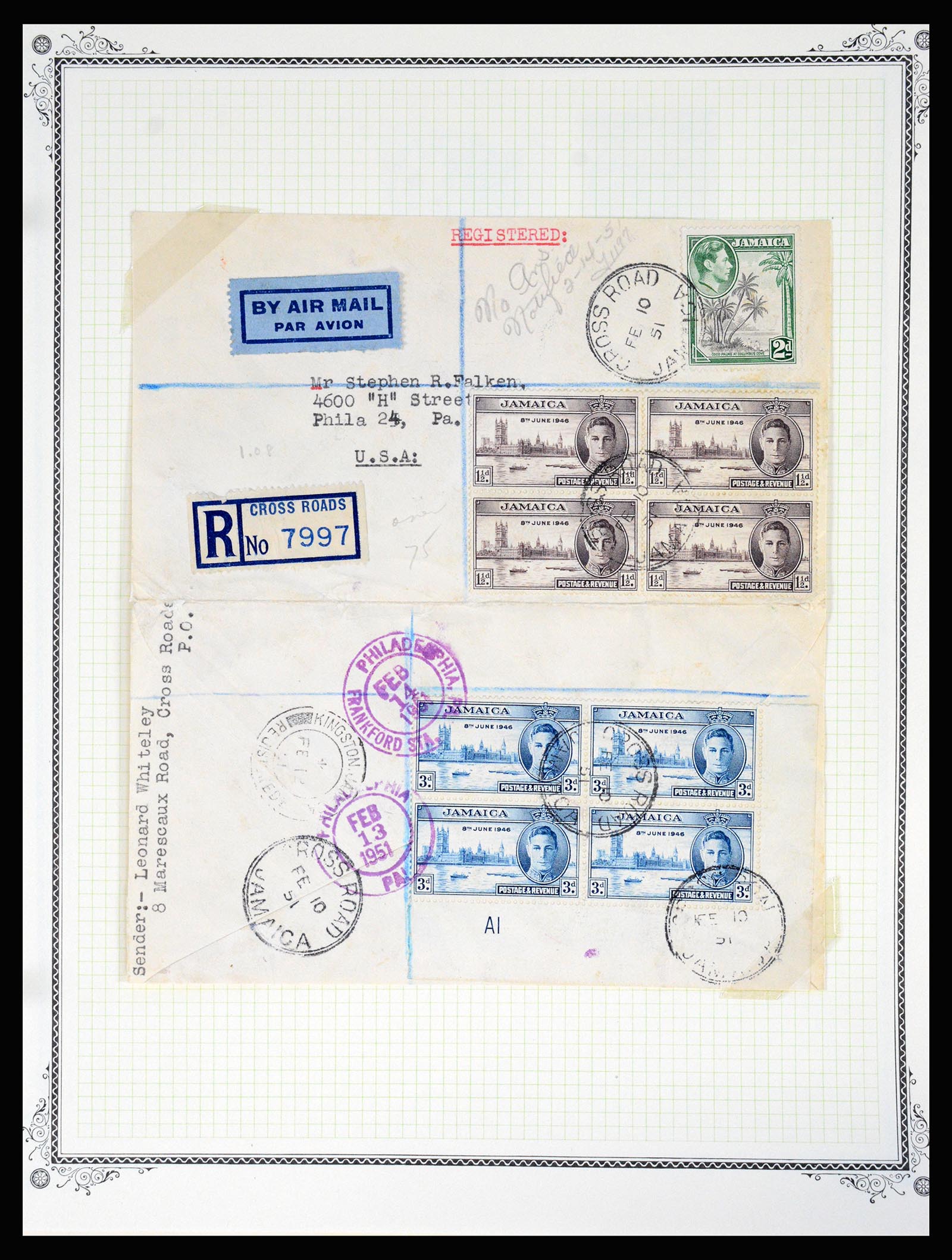 36195 0125 - Postzegelverzameling 36195 Jamaica stempelverzameling 1857-1960.