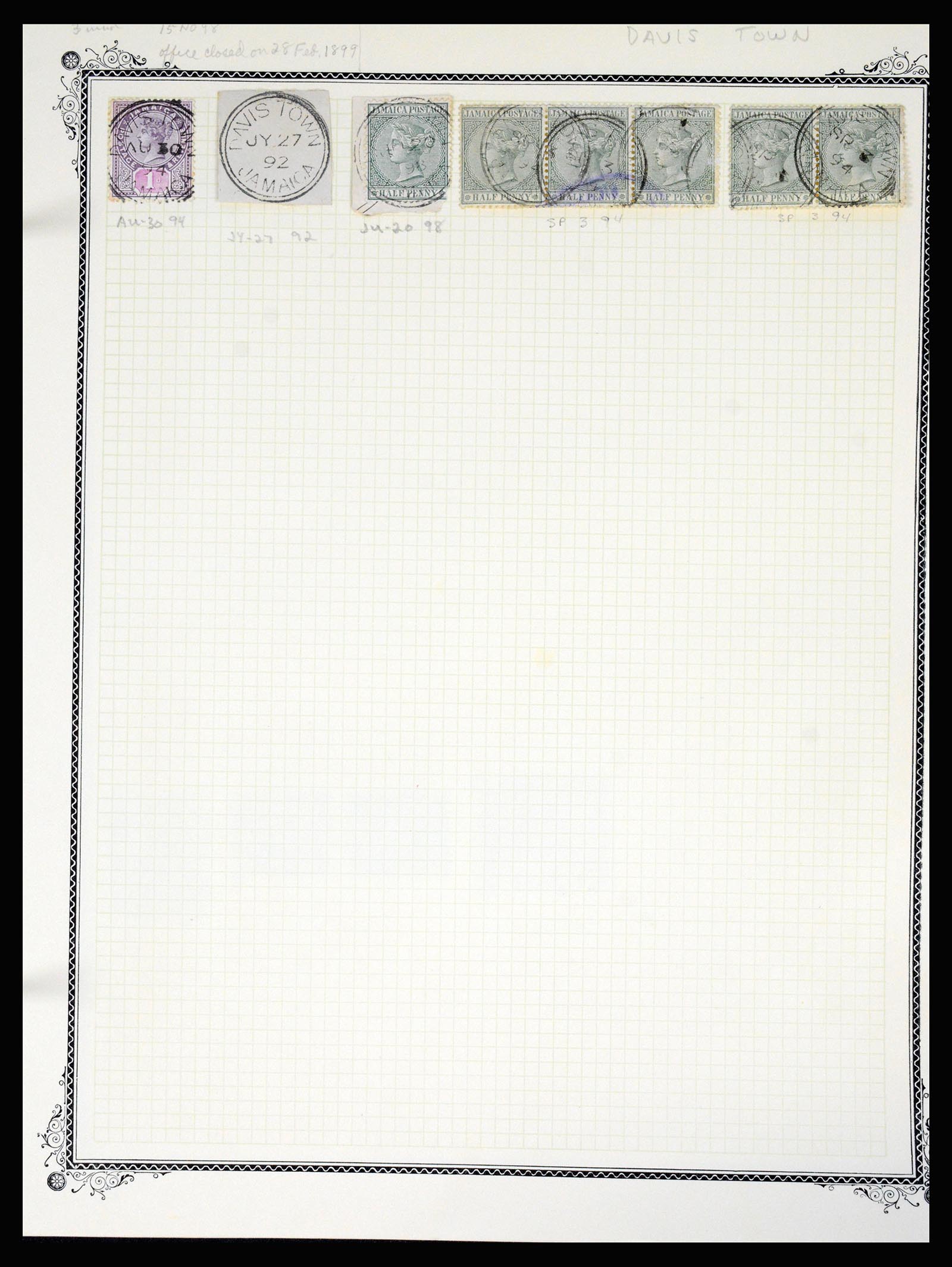 36195 0129 - Postzegelverzameling 36195 Jamaica stempelverzameling 1857-1960.