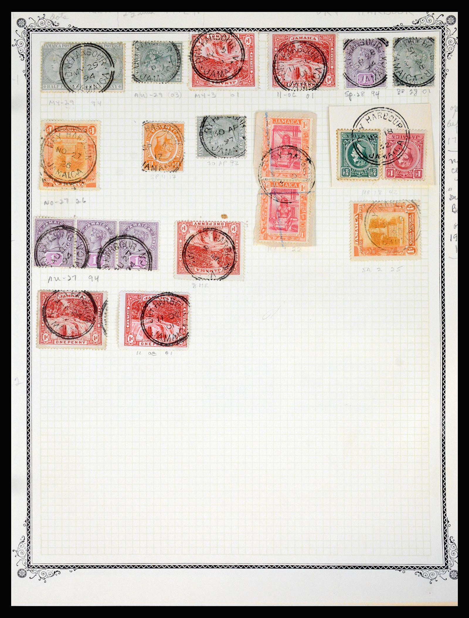 36195 0133 - Postzegelverzameling 36195 Jamaica stempelverzameling 1857-1960.