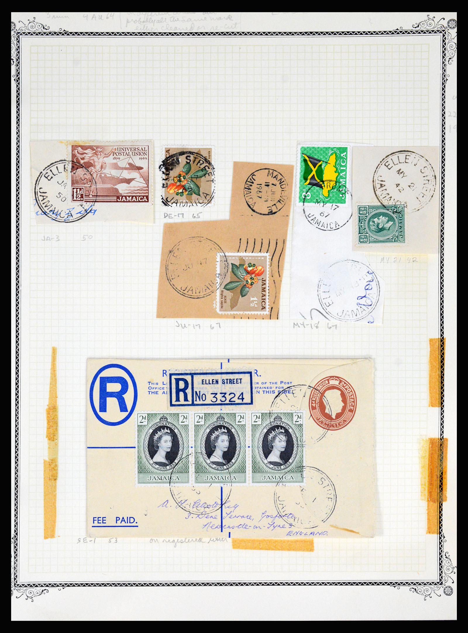 36195 0140 - Postzegelverzameling 36195 Jamaica stempelverzameling 1857-1960.