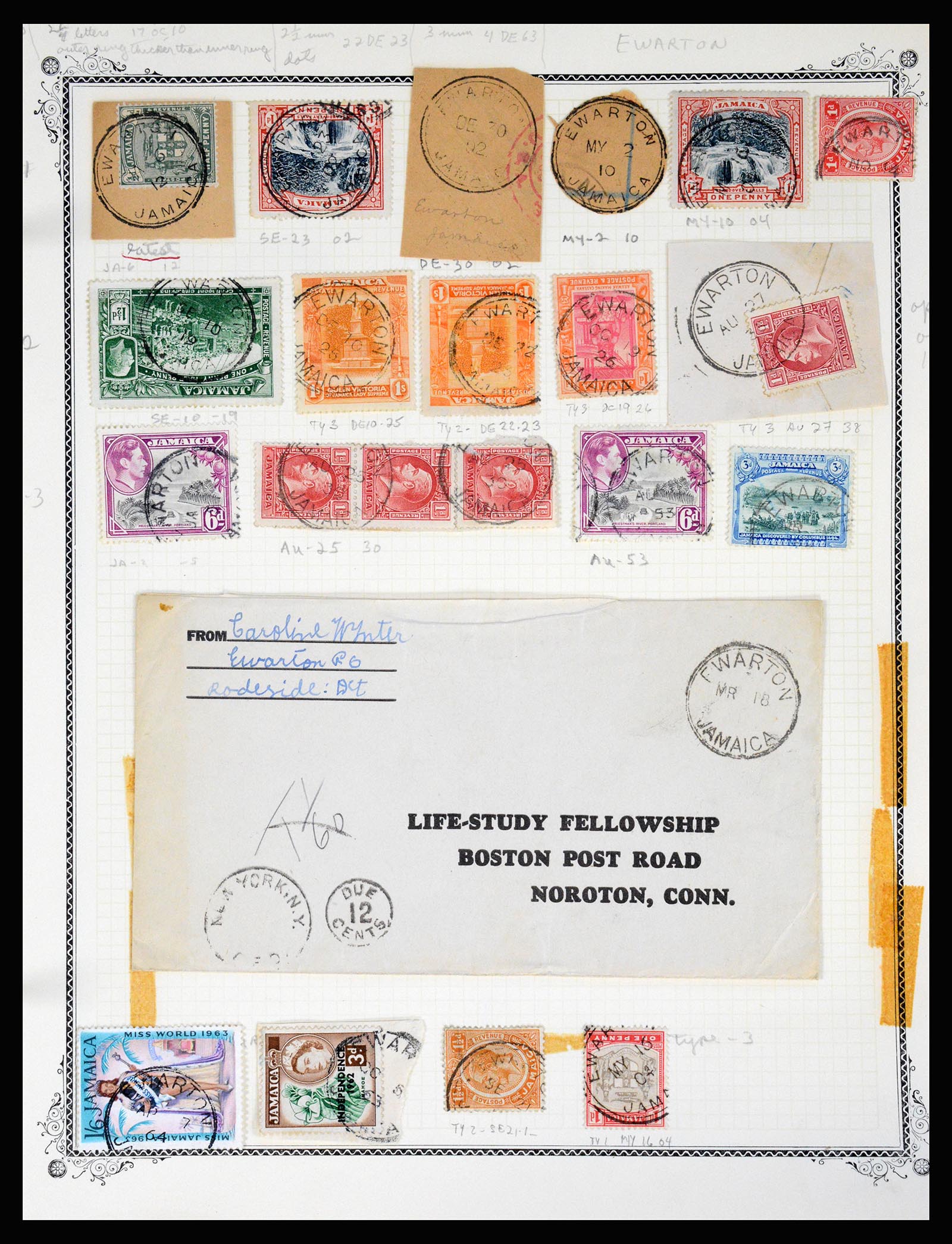 36195 0144 - Postzegelverzameling 36195 Jamaica stempelverzameling 1857-1960.