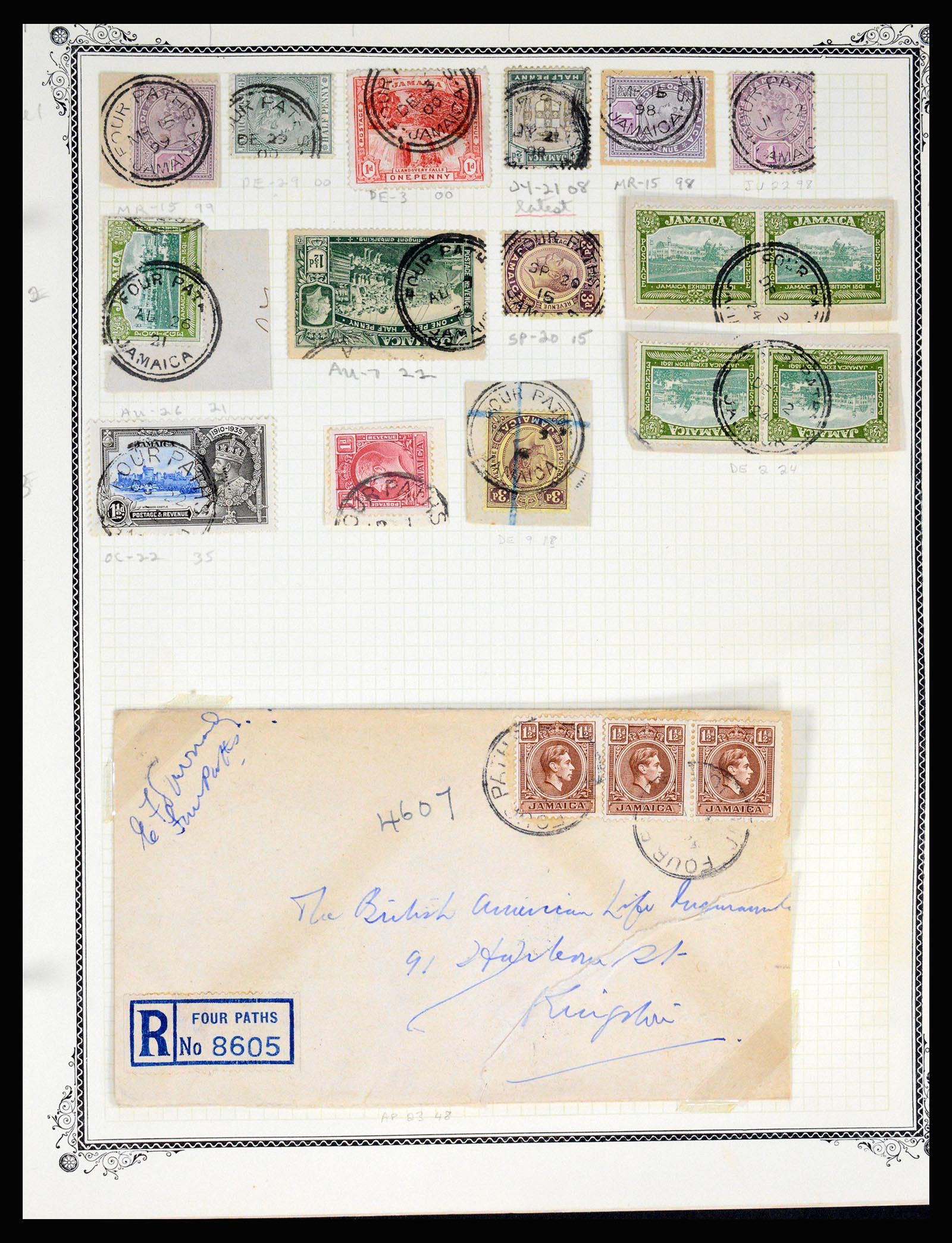 36195 0151 - Postzegelverzameling 36195 Jamaica stempelverzameling 1857-1960.