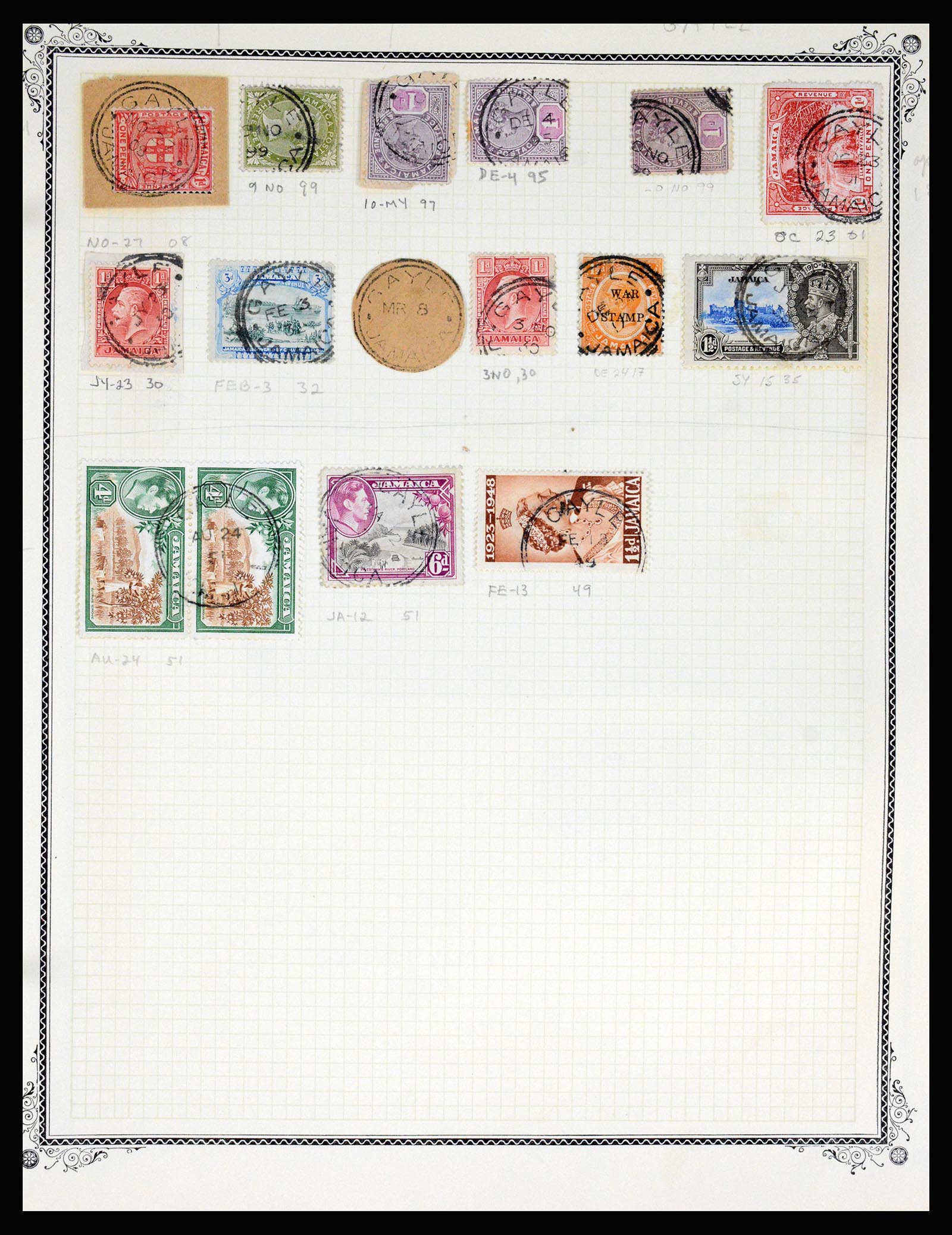 36195 0157 - Postzegelverzameling 36195 Jamaica stempelverzameling 1857-1960.