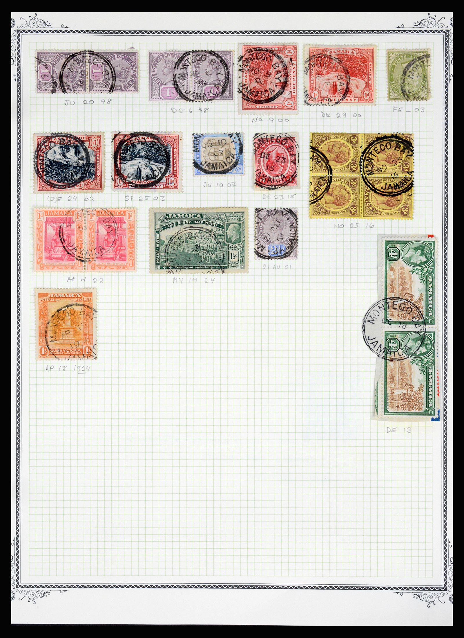 36195 0290 - Postzegelverzameling 36195 Jamaica stempelverzameling 1857-1960.
