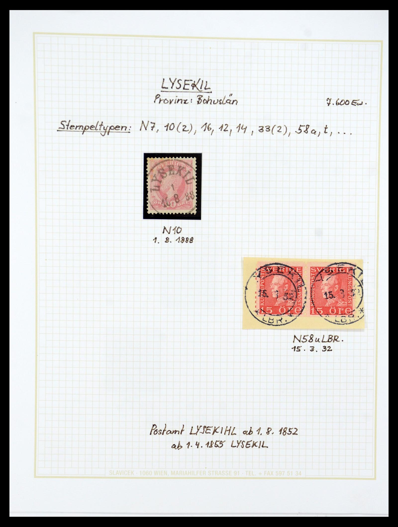 36259 061 - Stamp collection 36259 Sweden cancels 1858-1950.