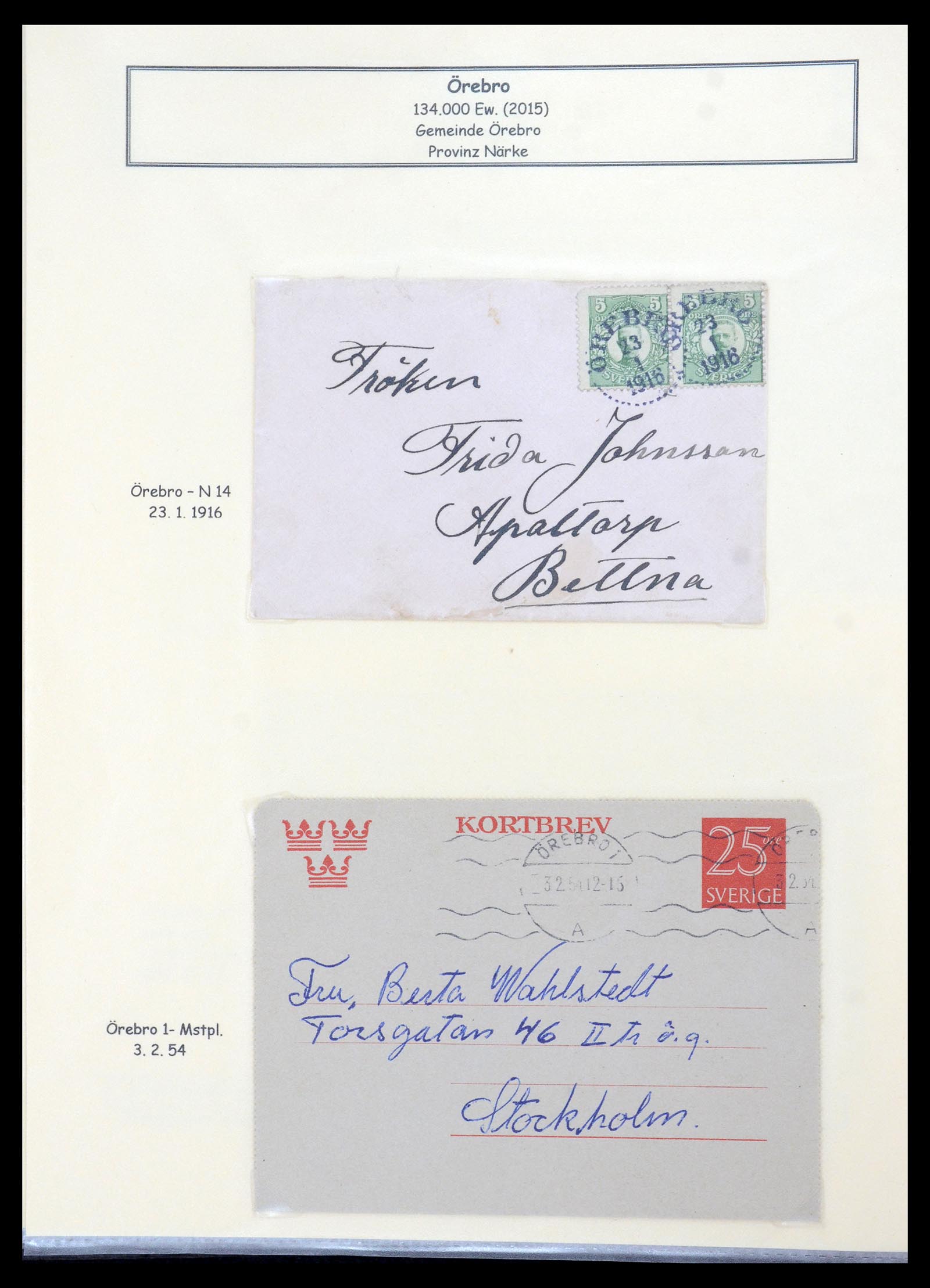 36259 313 - Stamp collection 36259 Sweden cancels 1858-1950.